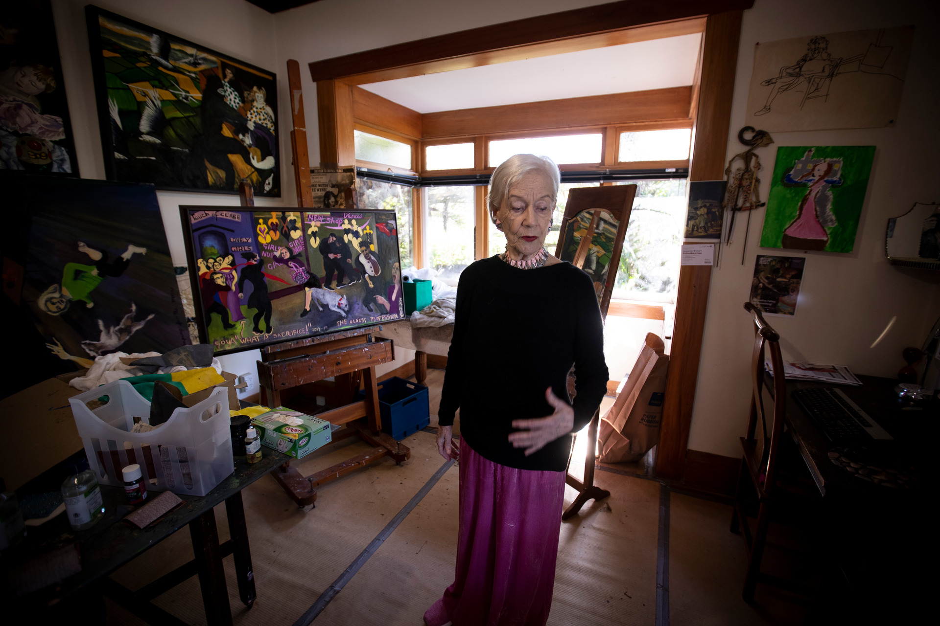 Artist Jacqueline Fahey says she paints to understand this bizarre thing called life. Photo / Dean Purcell