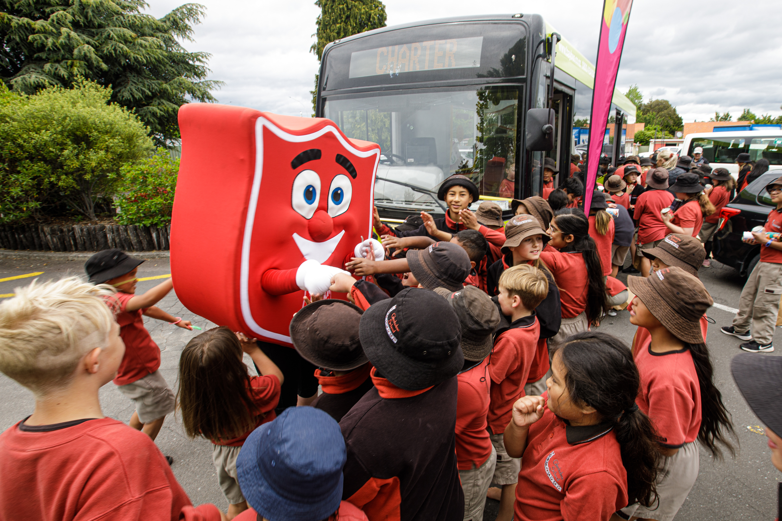 Glenholme School students donated 1061 cans to Fill the Bus. Photo / Mead Norton