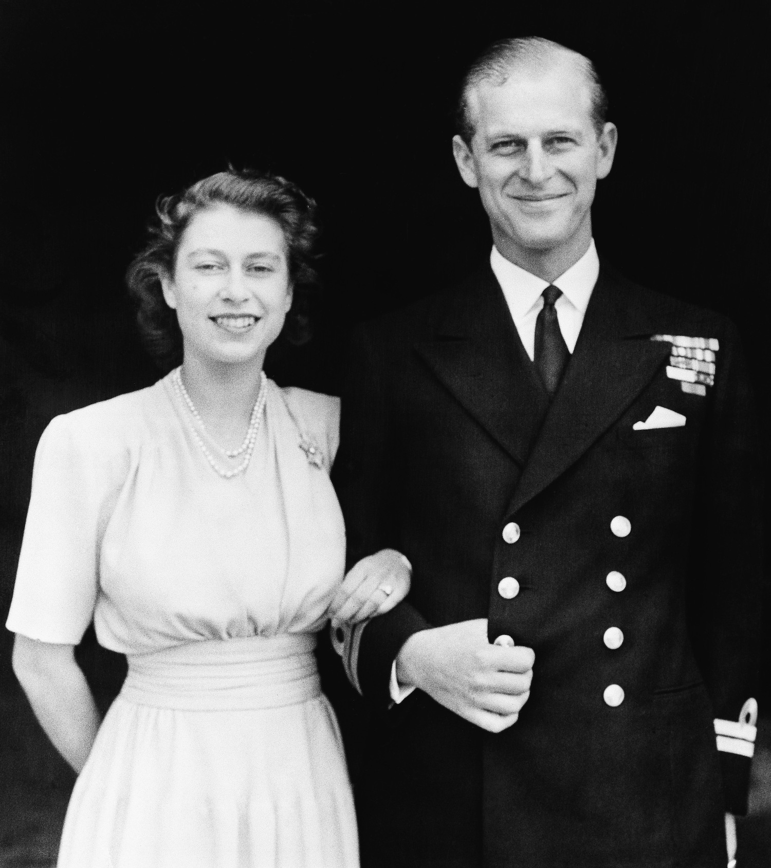 This July 10, 1947 official photo shows Britain's Princess Elizabeth, heir presumptive to the British throne and her fiance, Lieut. Philip Mountbatten, in London. Photo / AP