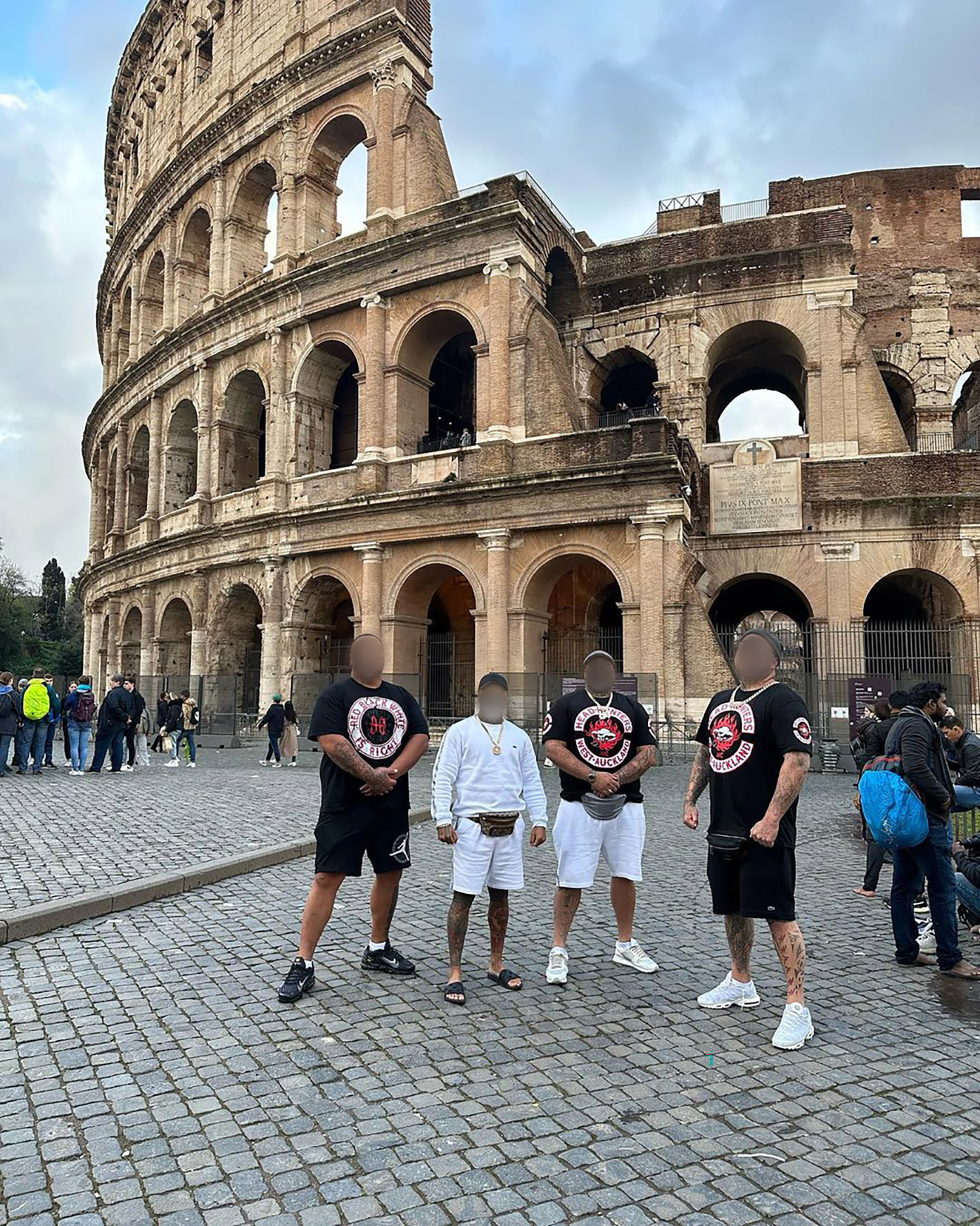Members of the Head Hunters visiting the the Colosseum in Rome. 