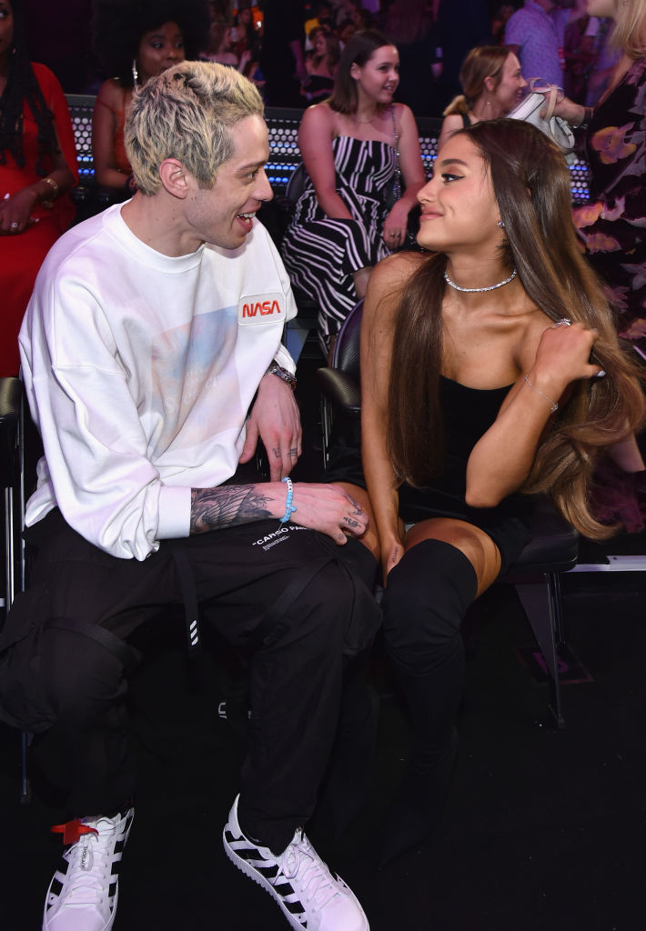 Pete Davidson (L) and Ariana Grande attend the 2018 MTV Video Music Awards at Radio City Music Hall. Photo / Getty
