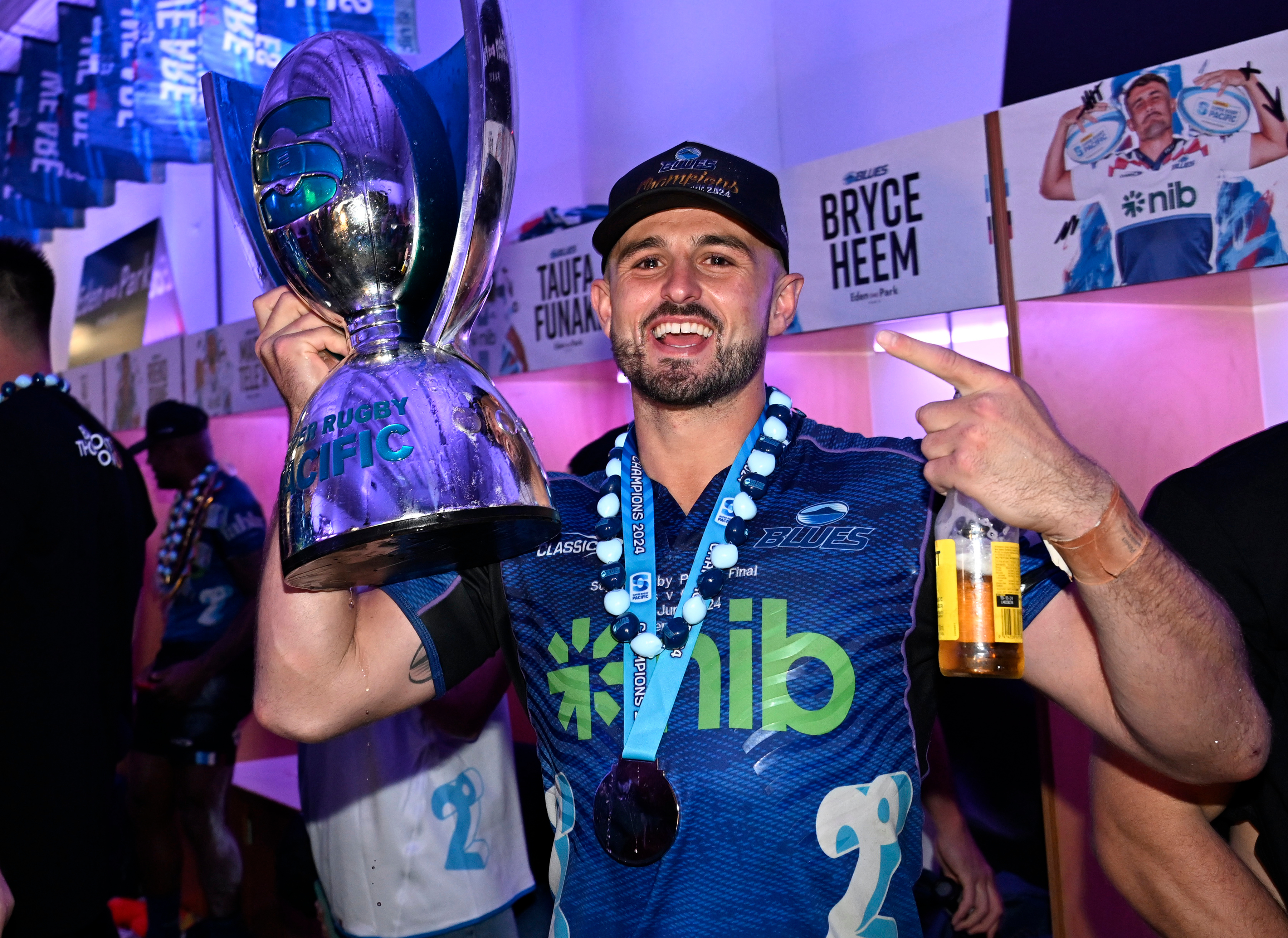 Harry Plummer guided the Blues to the Super Rugby trophy. Photo / Photosport