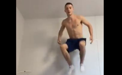 Irish gymnast Rhys McClenaghan busts some myths in his Tokyo bedroom. Screenshot / Rhys McClenaghan, Twitter