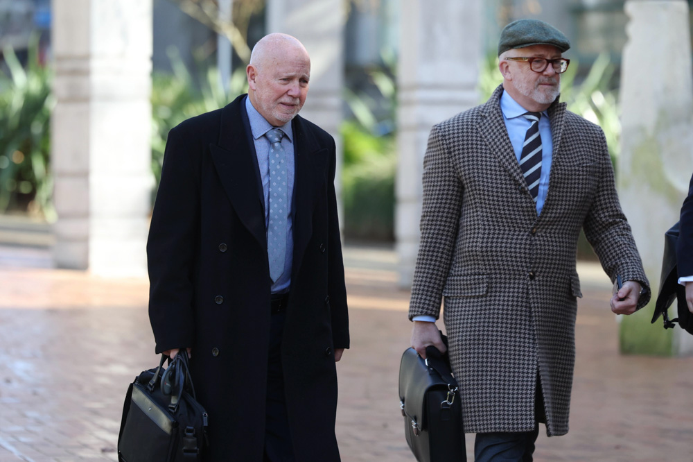 Philip Polkinghorne and Ron Mansfield KC arrive at Auckland High Court. Photo / Jason Oxenham
