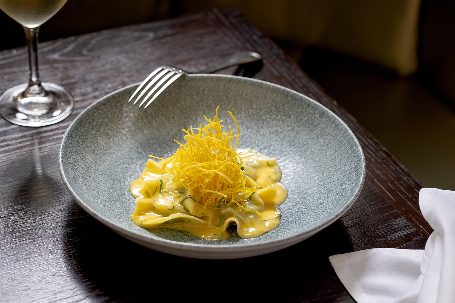 The pāua ravioli on the menu at Logan Brown. Photo / Babiche Martens