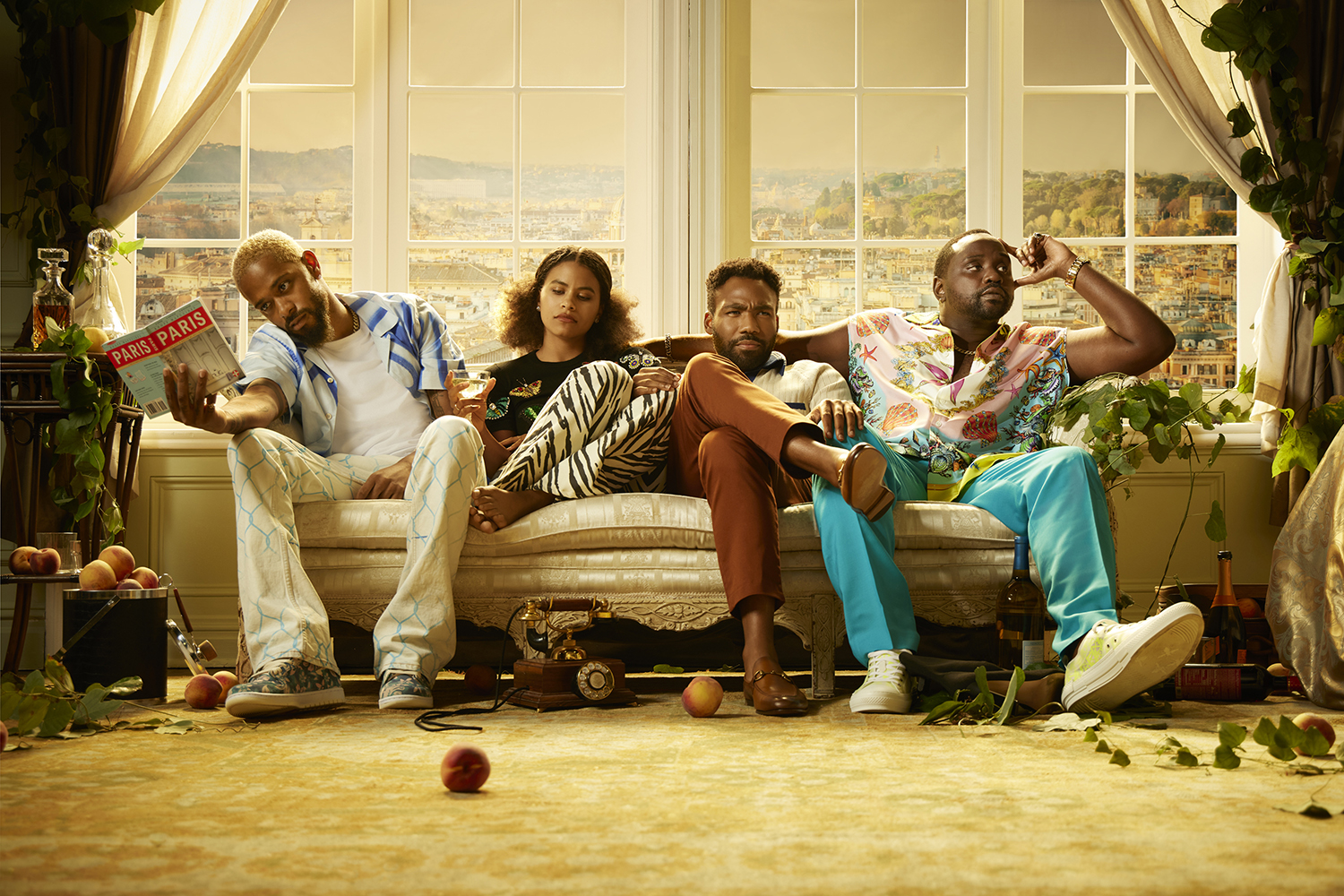 Atlanta actors LaKeith Stanfield, Zazie Beetz, Donald Glover and Brian Tyree Henry. Photo / Supplied