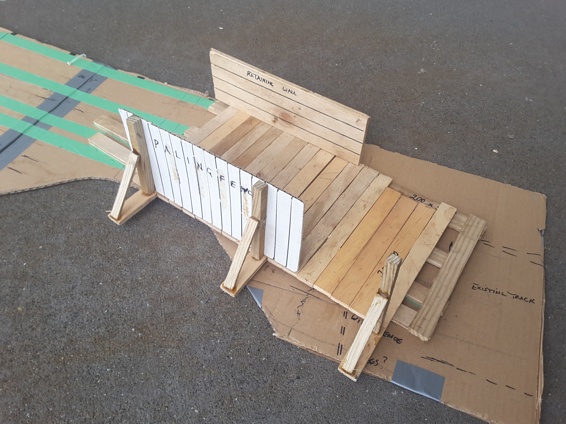 A model of Trevor Clist's proposed timber pathway. Photo / Supplied