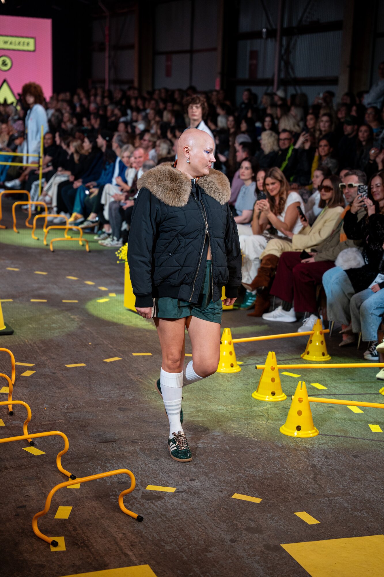 Anna Reeve walks the runway for Karen Walker. Photo / Alyse Wright