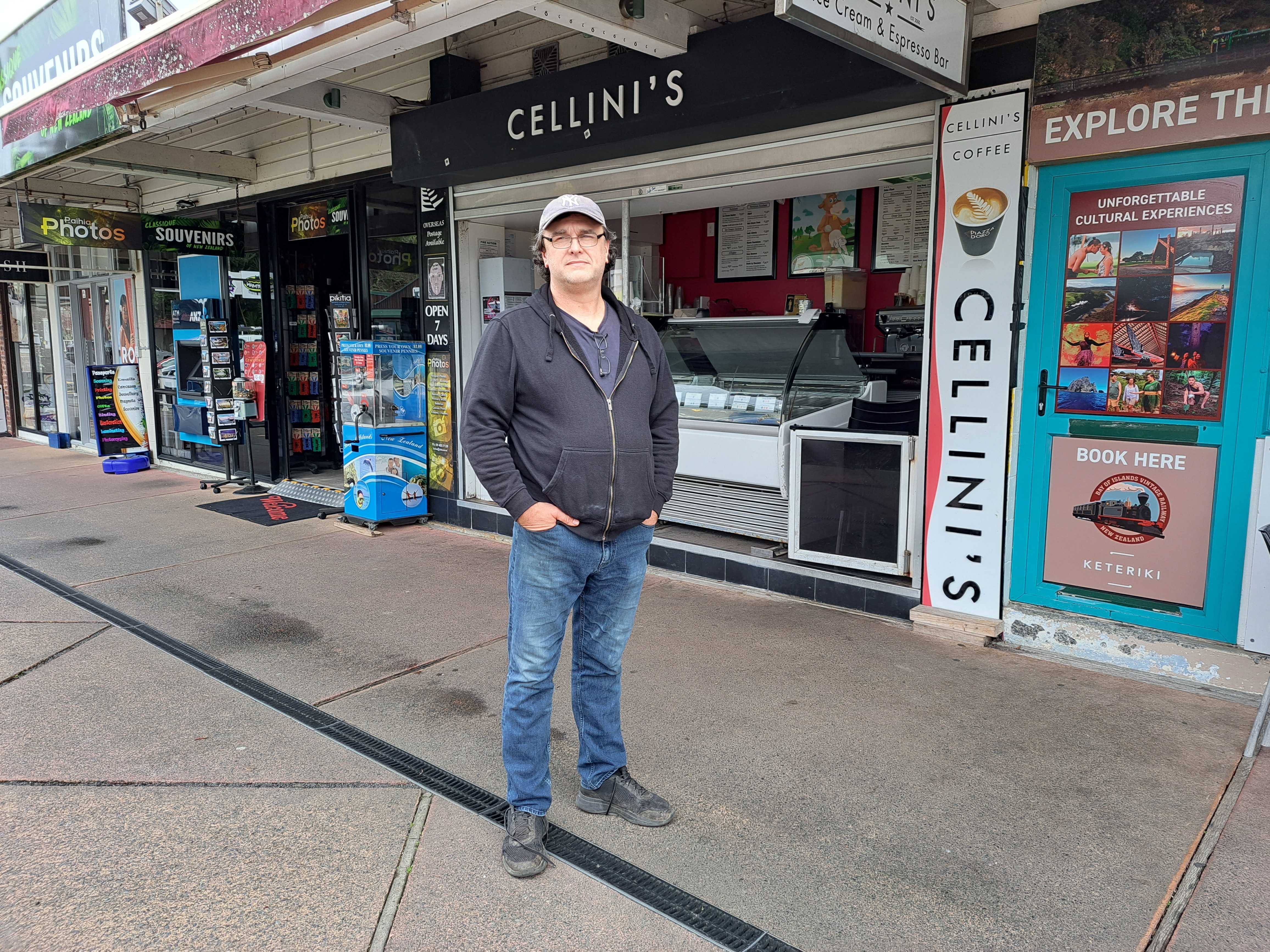 Cellini's icecream and espresso shop owner Richard Holt said his entire stock of icecream melted. Photo / Jenny Ling
