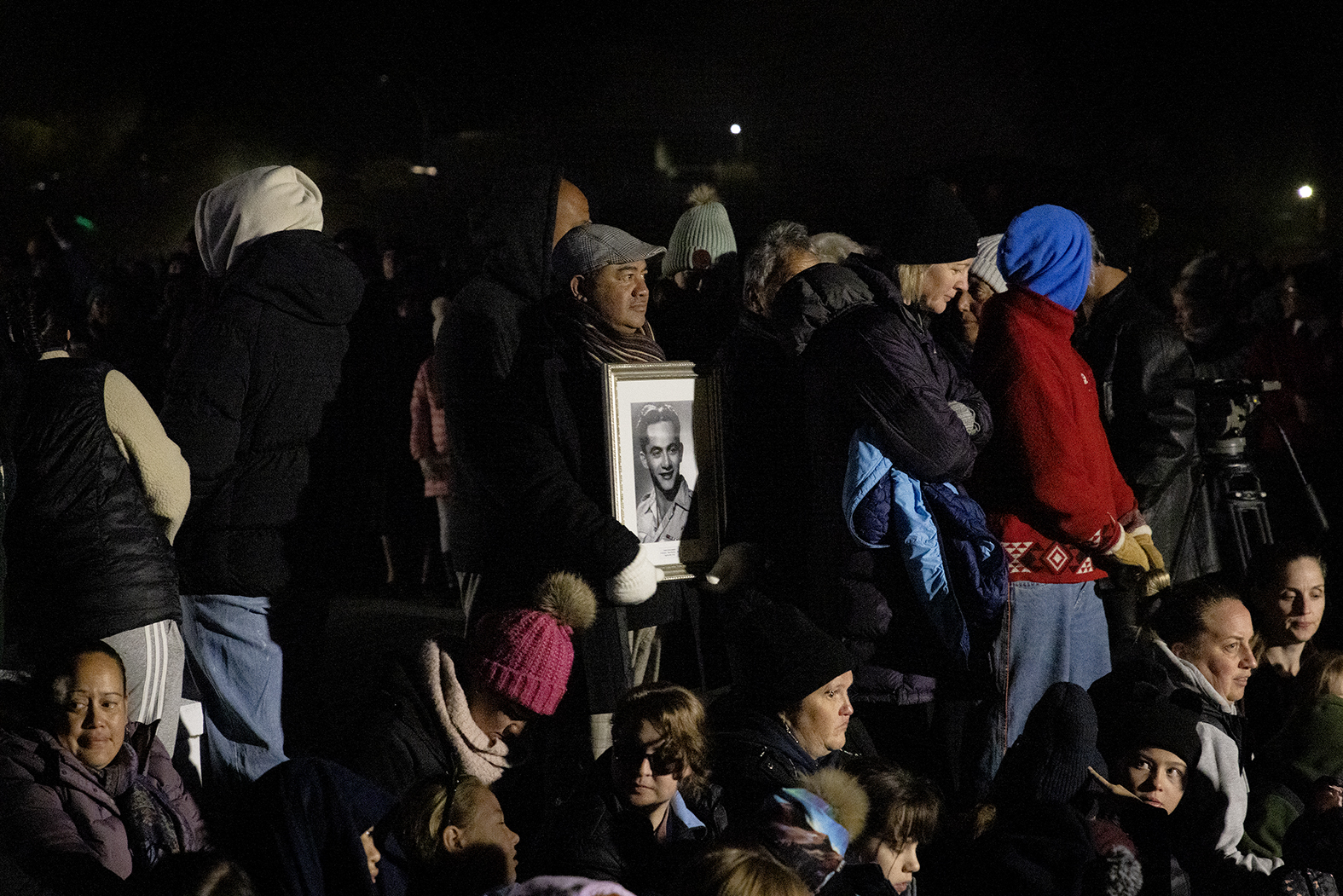 Part of the crowd at the Anzac Day dawn service at Muruika Soldiers cemetery, Ohinemutu.  Photo / Andrew Warner