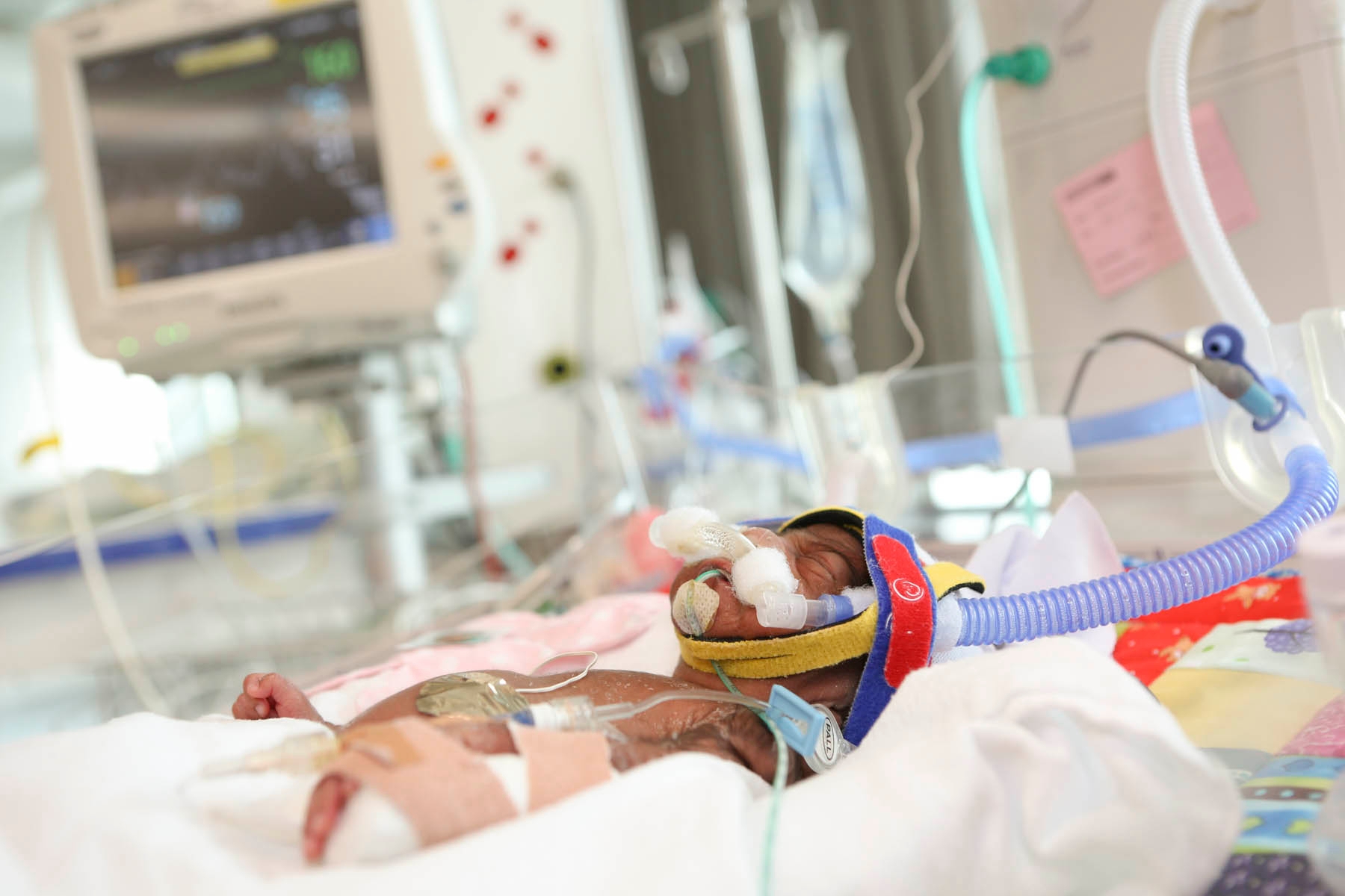 Hadassah Grace Janela Lokotui is the first baby to be admitted to Middlemore's new Neonatal Centre. By May, it will have capacity for 38 intensive-care and special-care babies. Photo / Chris Loufte