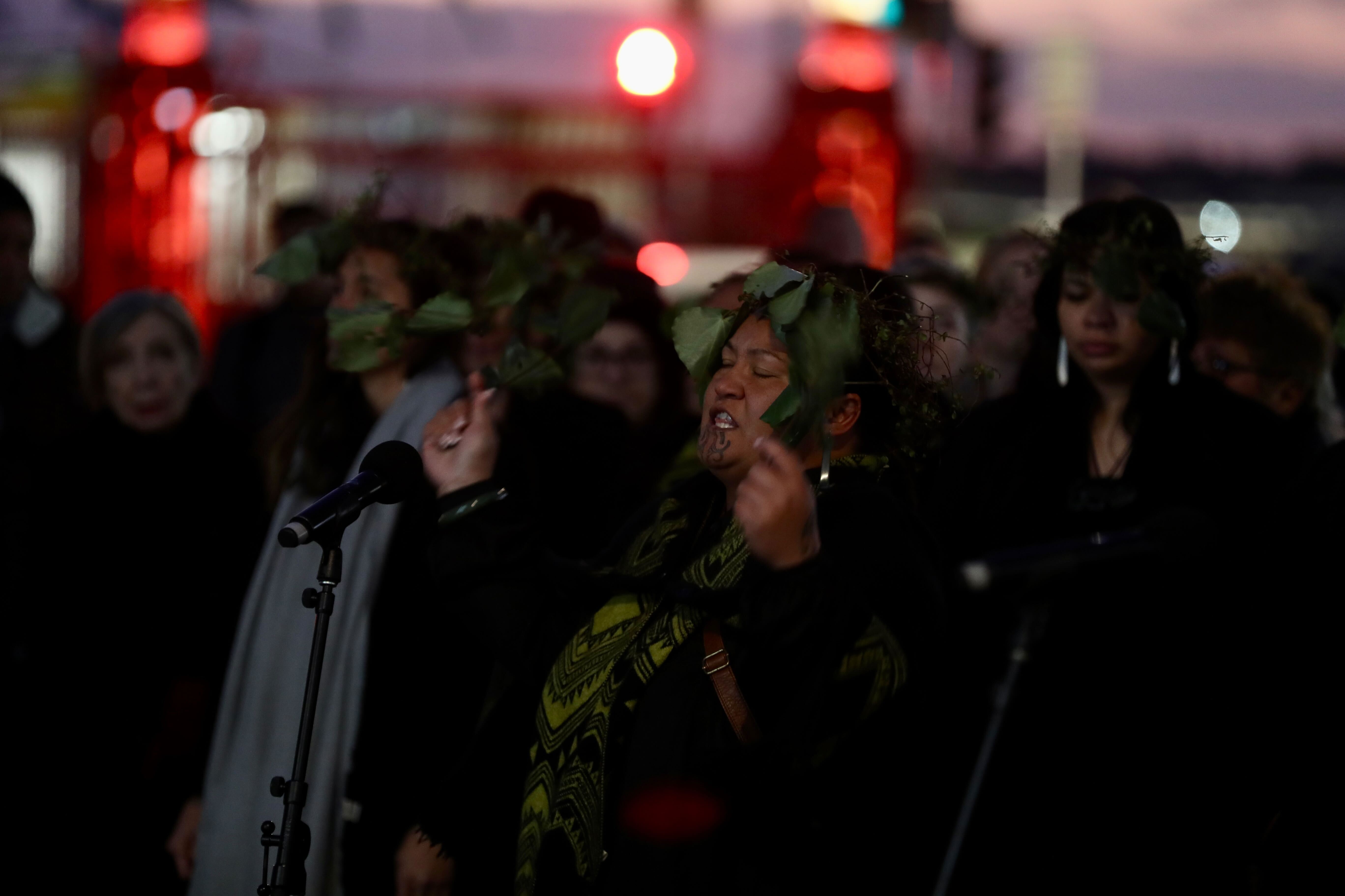 A blessing was held at the scene of last week's mass shooting. Photo / Michael Craig