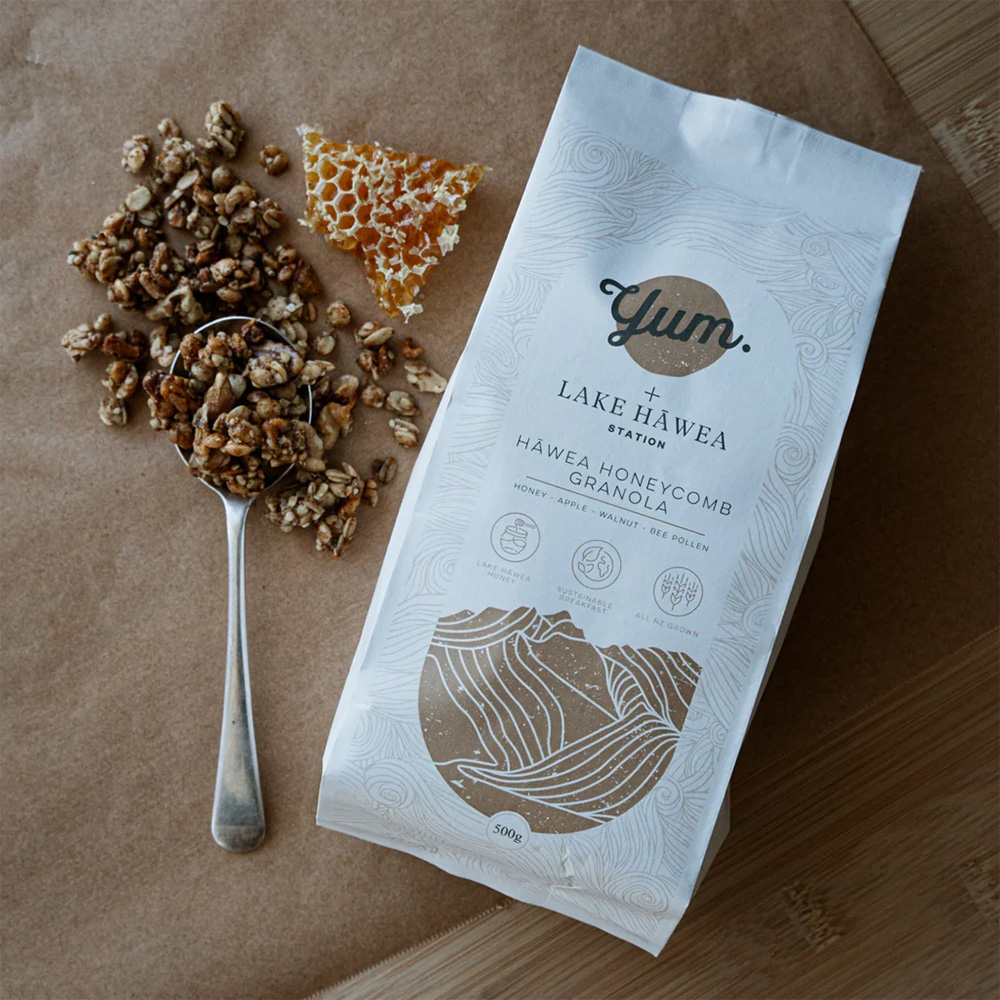 Yum Granola and Lake Hāwea Station’s honeycomb granola.
