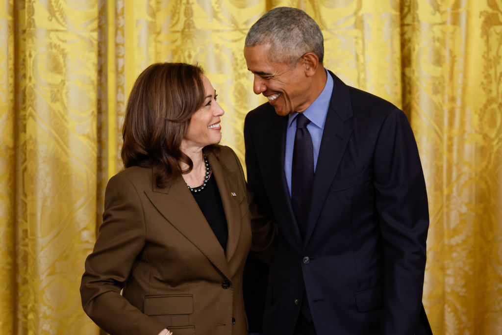 US Vice-President Kamala Harris and former President Barack Obama. Photo / Getty Images