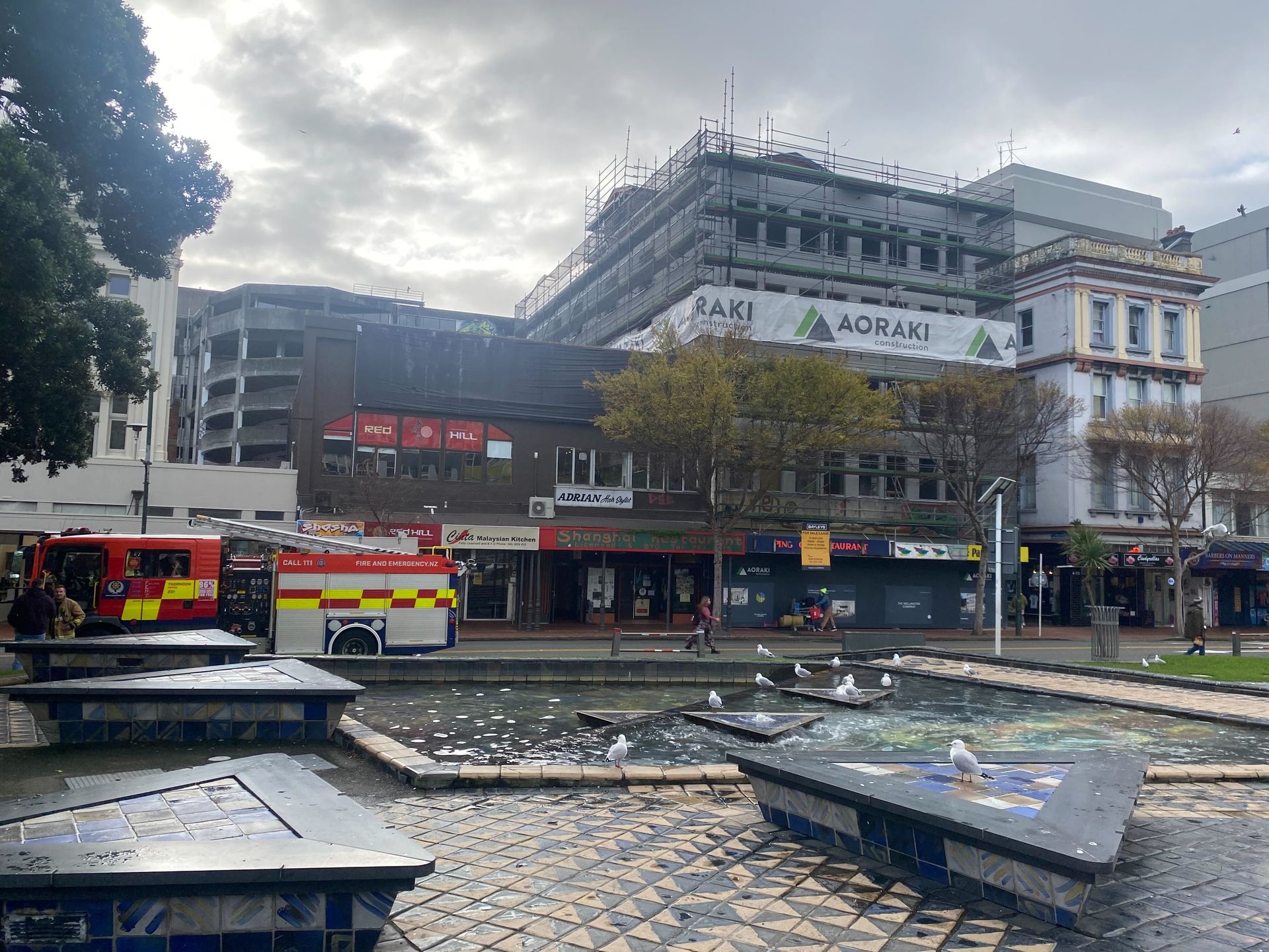The fire happened in a building on Manners Street this morning. Photo / Nick James