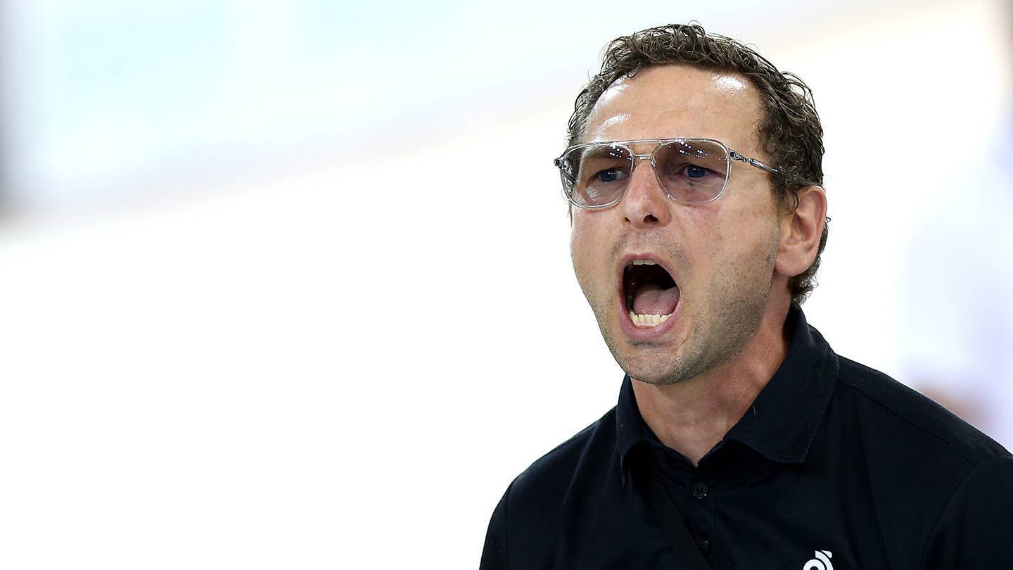Rene Wolff, the New Zealand Sprint coach, reacts during the 2018 UCI Track World Cup on January 18, 2019 in Cambridge. Photo / Getty Images.