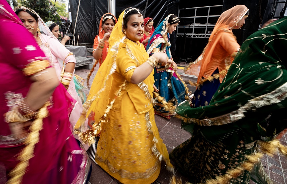 Members of the Rajasthani Dance group backstage during the Diwali Festival held at Aotea Square. Photo / Dean Purcell