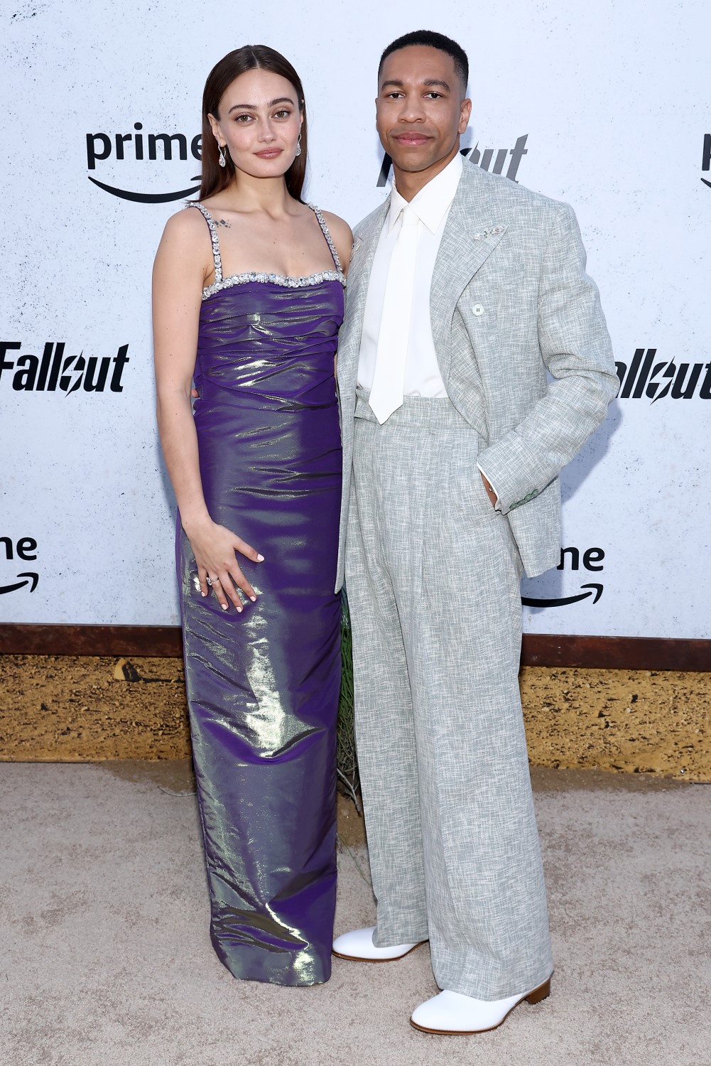Ella Purnell and Aaron Clifton Moten attend the world premiere of 'Fallout' in Hollywood. Photo / Getty Images