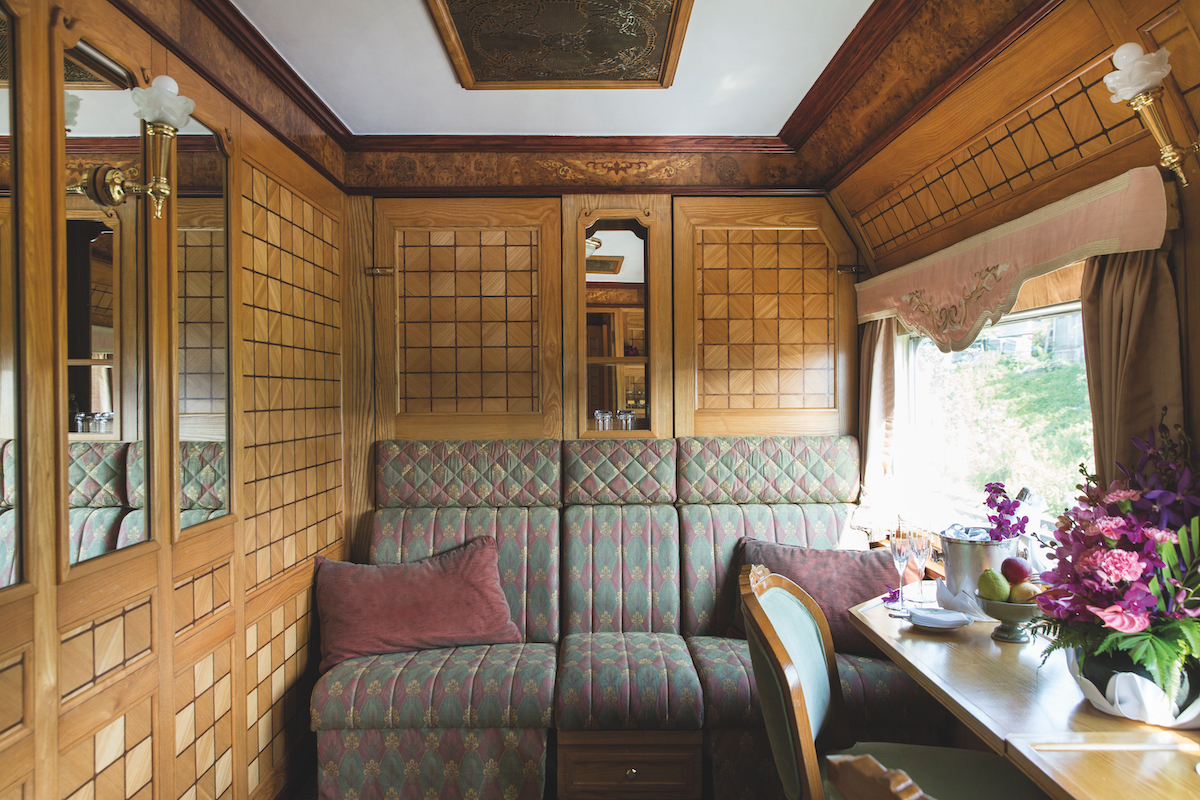 The Eastern & Oriental Express blends Eastern and Western influences, evident in its food and cocktail offerings inspired by regions it travels through.