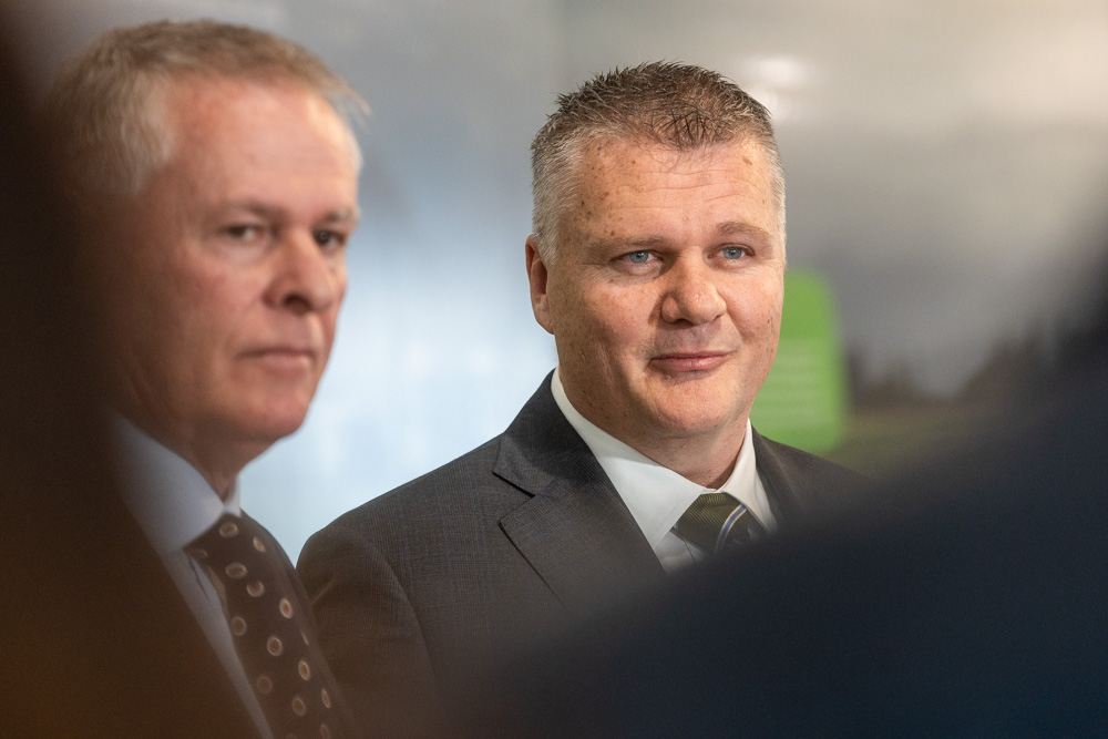 Fonterra chairman Peter McBride (left) and Fonterra chief executive Miles Hurrell. Photo / Jason Dorday