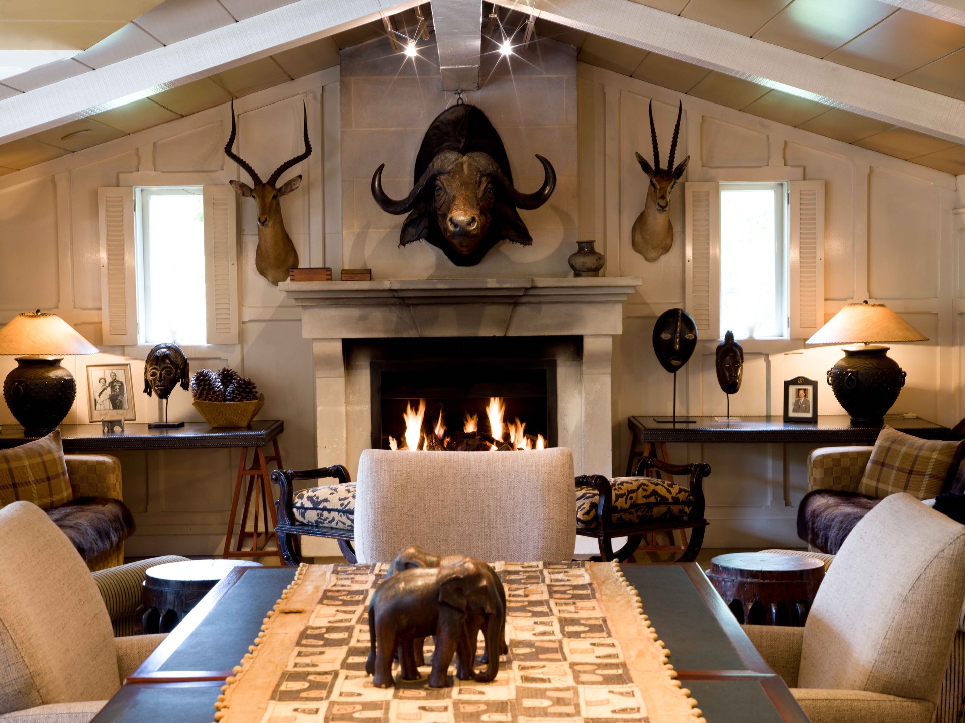 The Trophy Room is just one of the dining locations at Taupō's Huka Lodge. Photo / Supplied