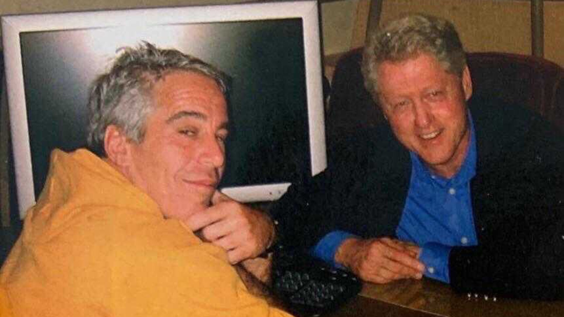 Bill Clinton is pictured with Jeffrey Epstein in an undated photograph. Clinton has admitted to travelling in Epstein's private jet, but not visiting any of his homes.
