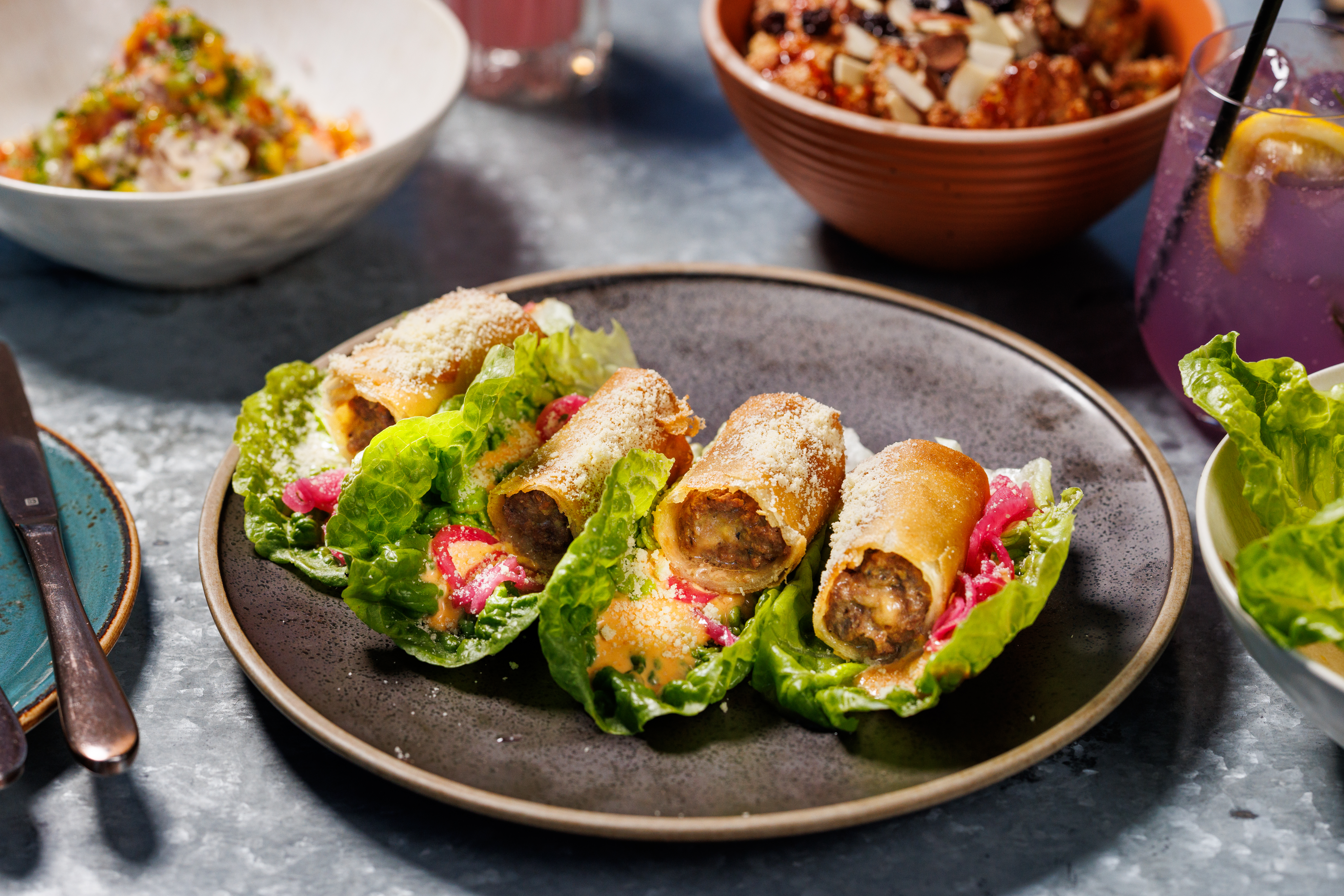 The Wagyu Cheese Burger Spring Roll Wrap on the menu at Asian fusion restaurant Gao in Albany. Photo / Babiche Martens