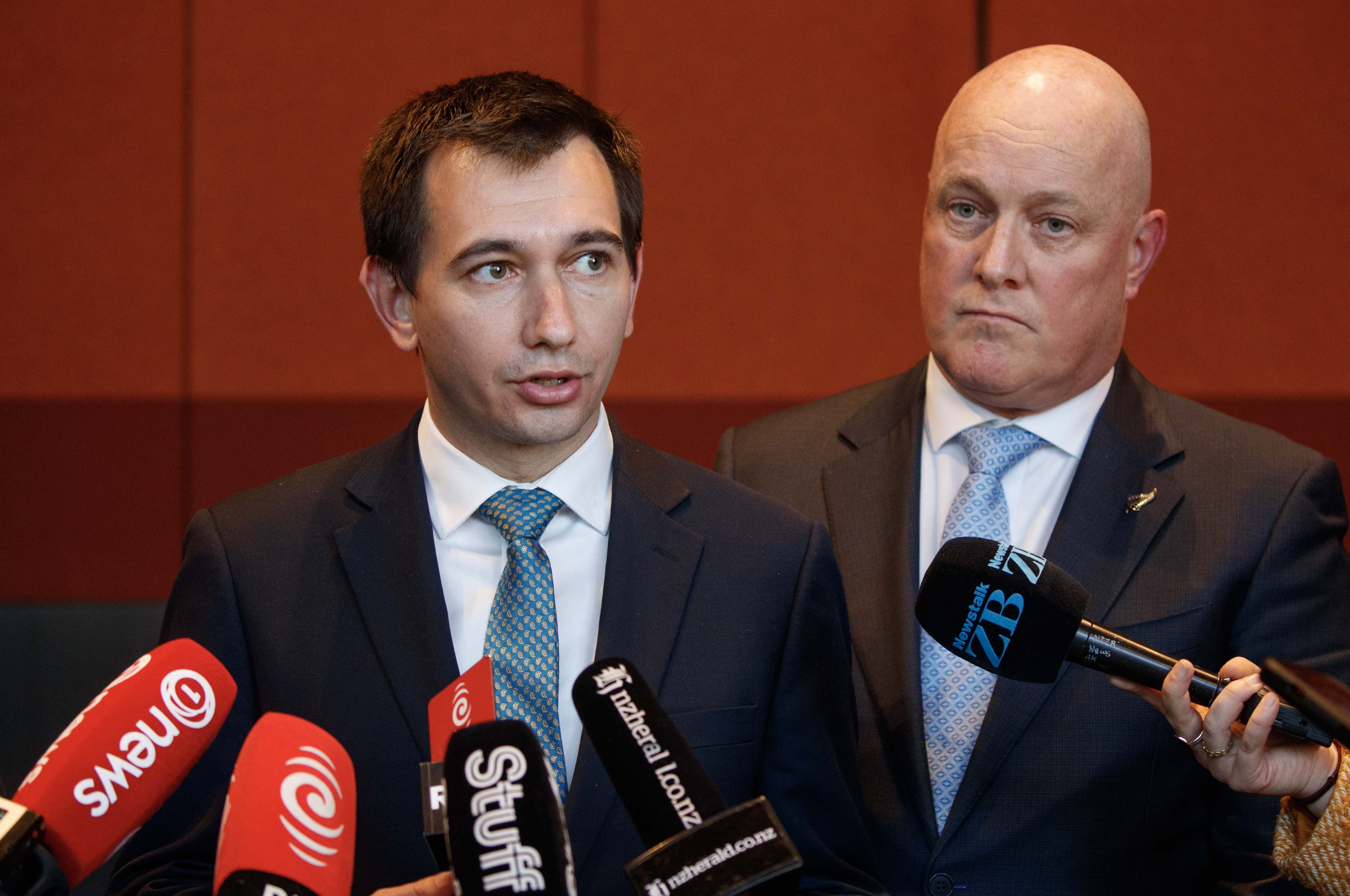 Local Government Minister Simeon Brown and Prime Minister Christopher Luxon have both expressed concerns about Wellington City Council in the past week. Photo / Mark Mitchell 