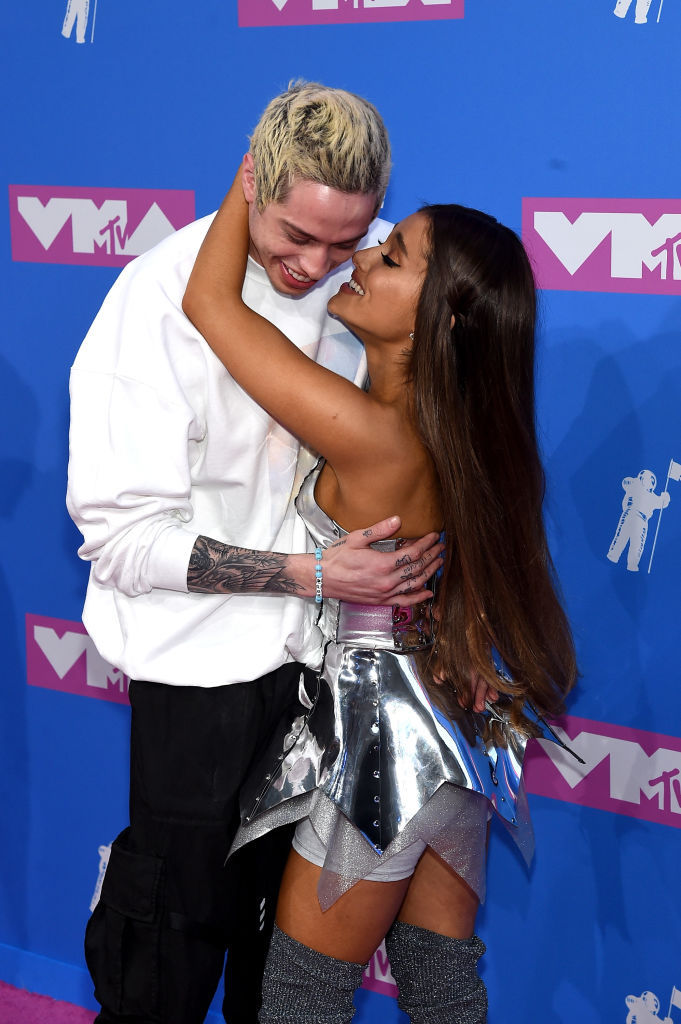 Pete Davidson and Ariana Grande attend the 2018 MTV Video Music Awards. Photo / Getty