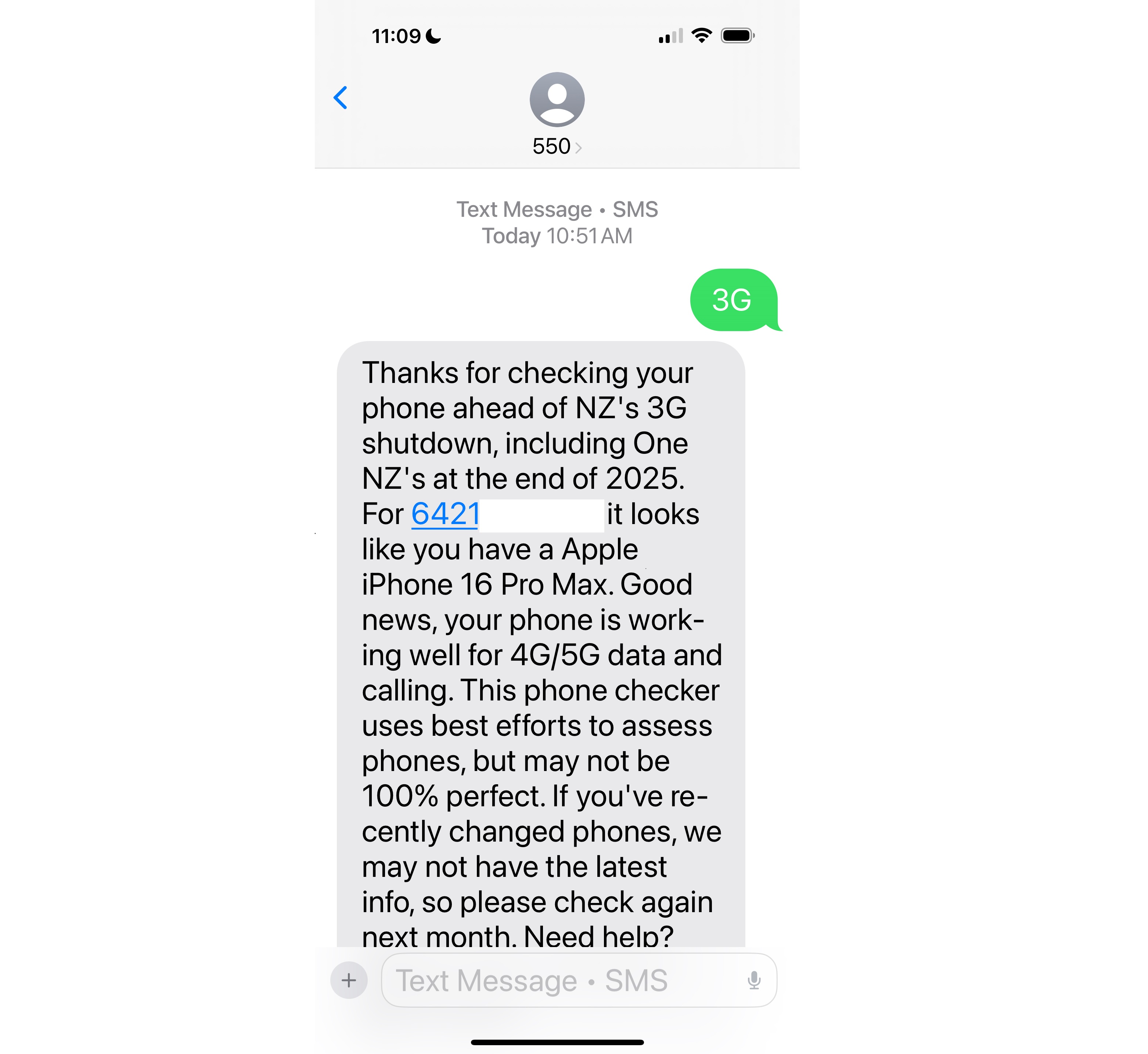 Text 3G to 550 to see if your phone will be affected by Spark, One NZ and 2degrees shutting their 3G networks by year's end. Image / Cole Slawson