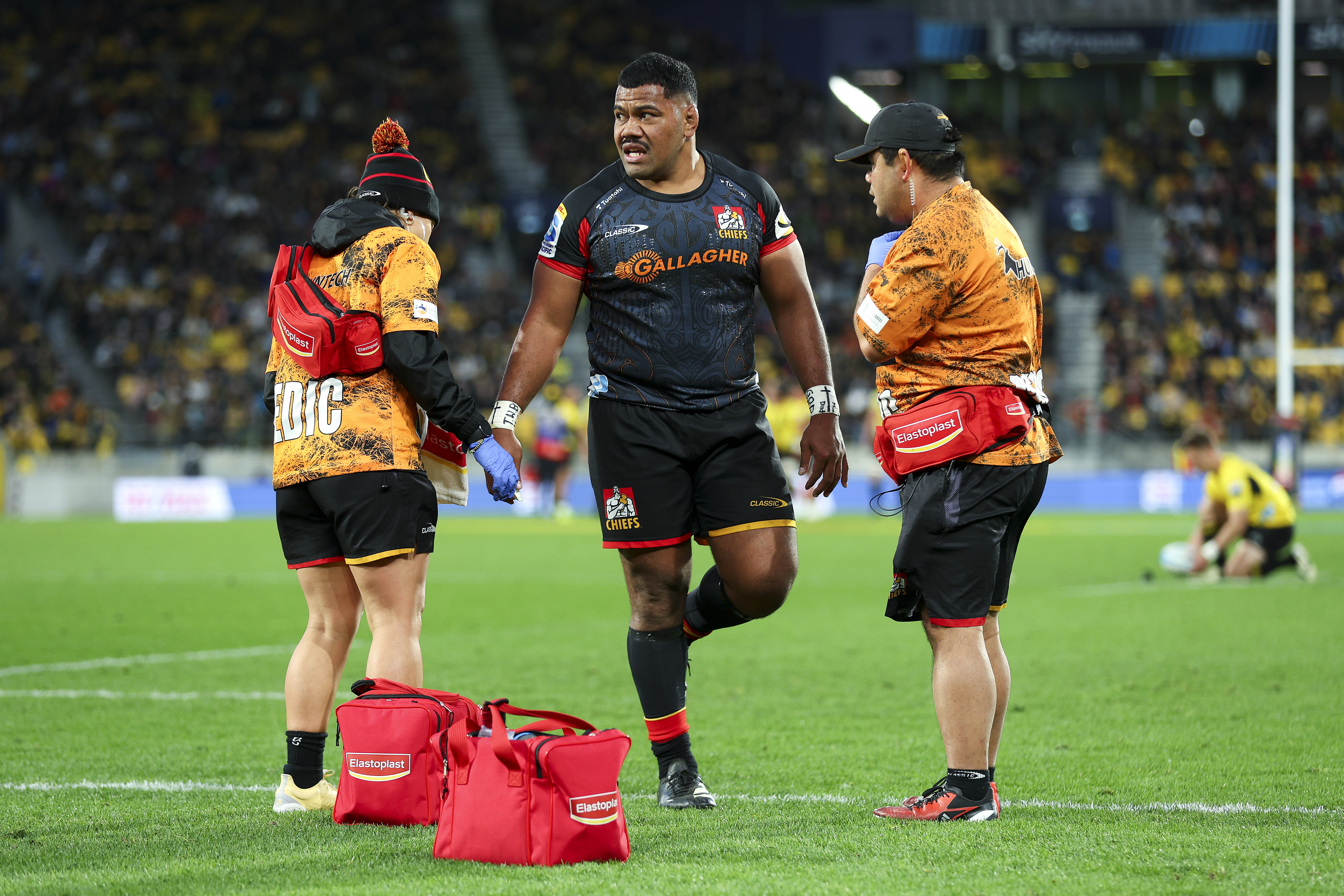 Chiefs hooker Samisoni Taukei'aho was injured in the team's semifinal win over the Hurricanes. Photo / Getty Images