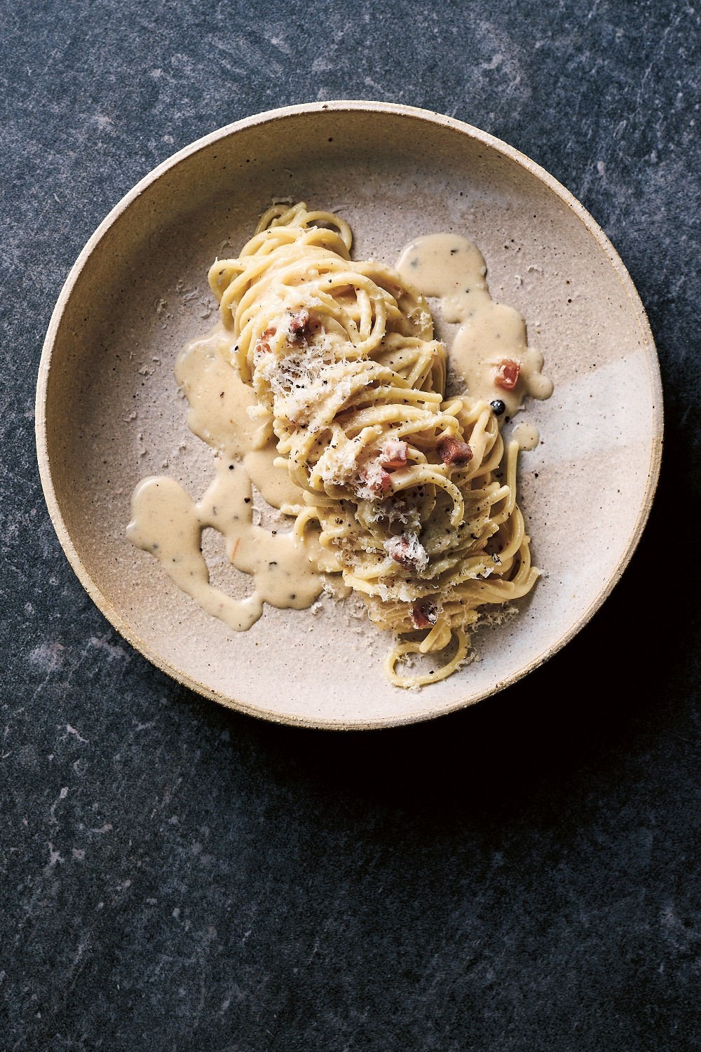 Andreas Papadakis explains how to perfect spaghetti carbonara. Photo / Mark Roper