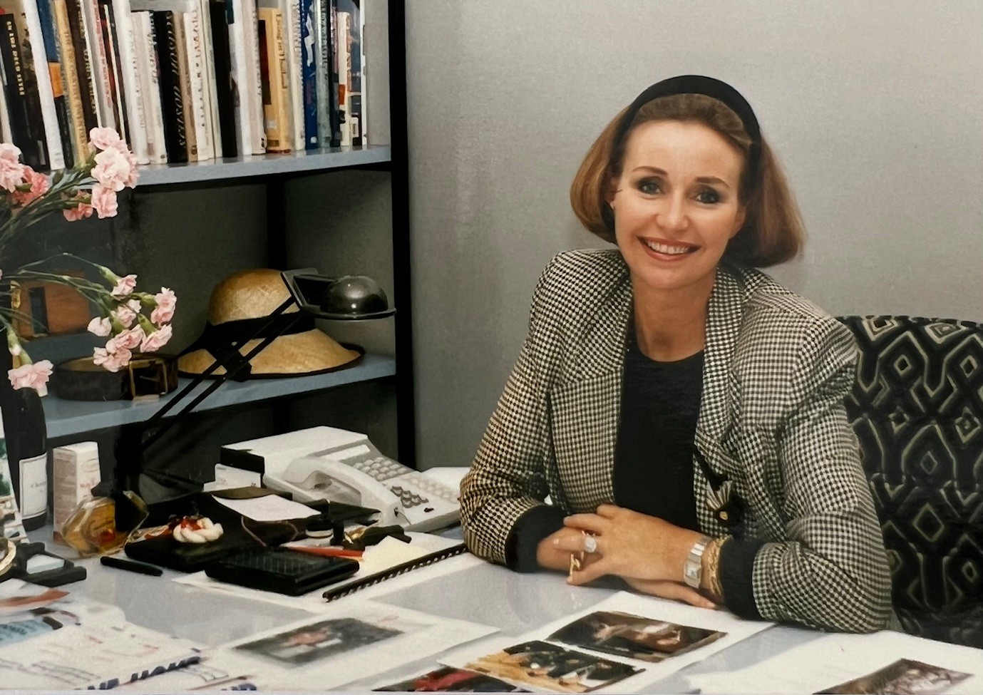 Paula Ryan in her Fashion Quarterly office in the early 1980s.