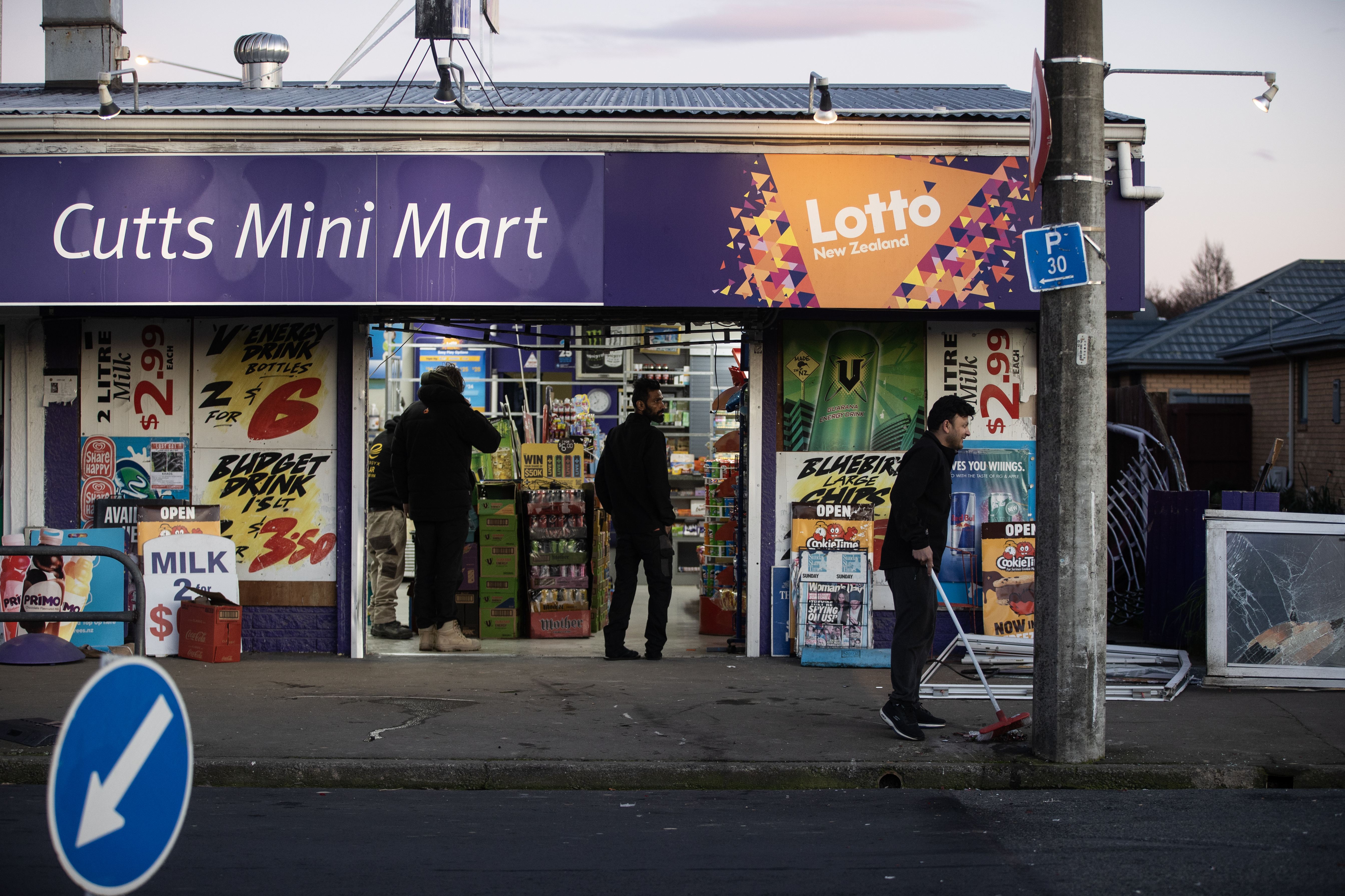Cutts mini mart was ram-raided in Christchurch. Photo / George Heard