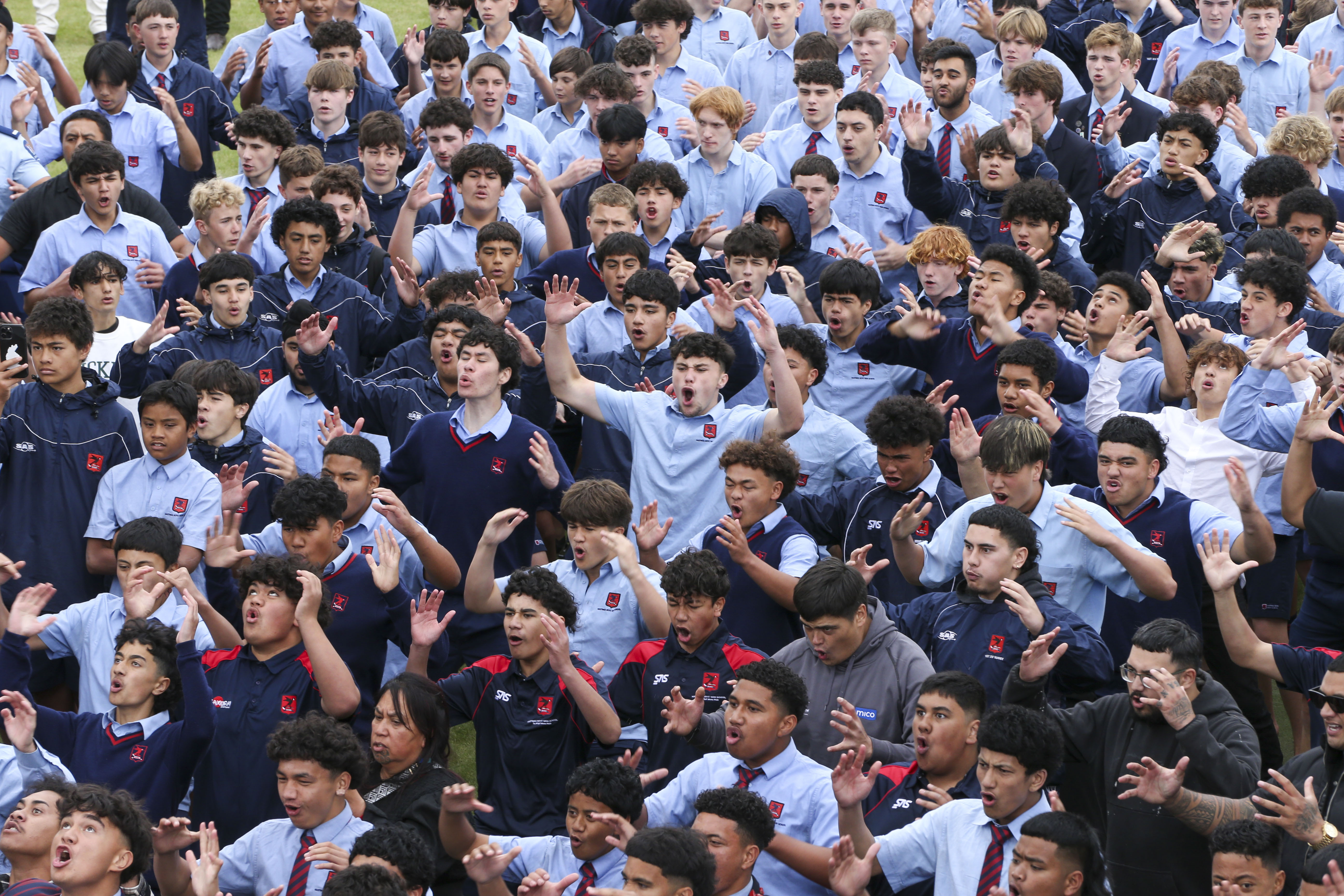 An all-of-school haka at Hastings Boys' High School. Photo / Paul Taylor
