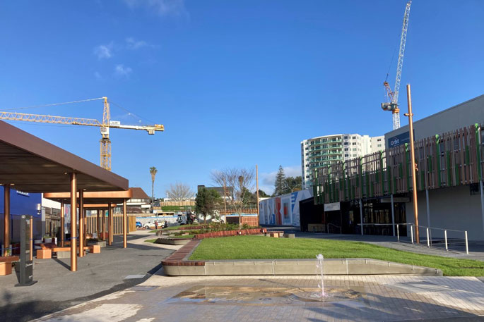 The newly reopened Masonic Park viewed from The Strand.