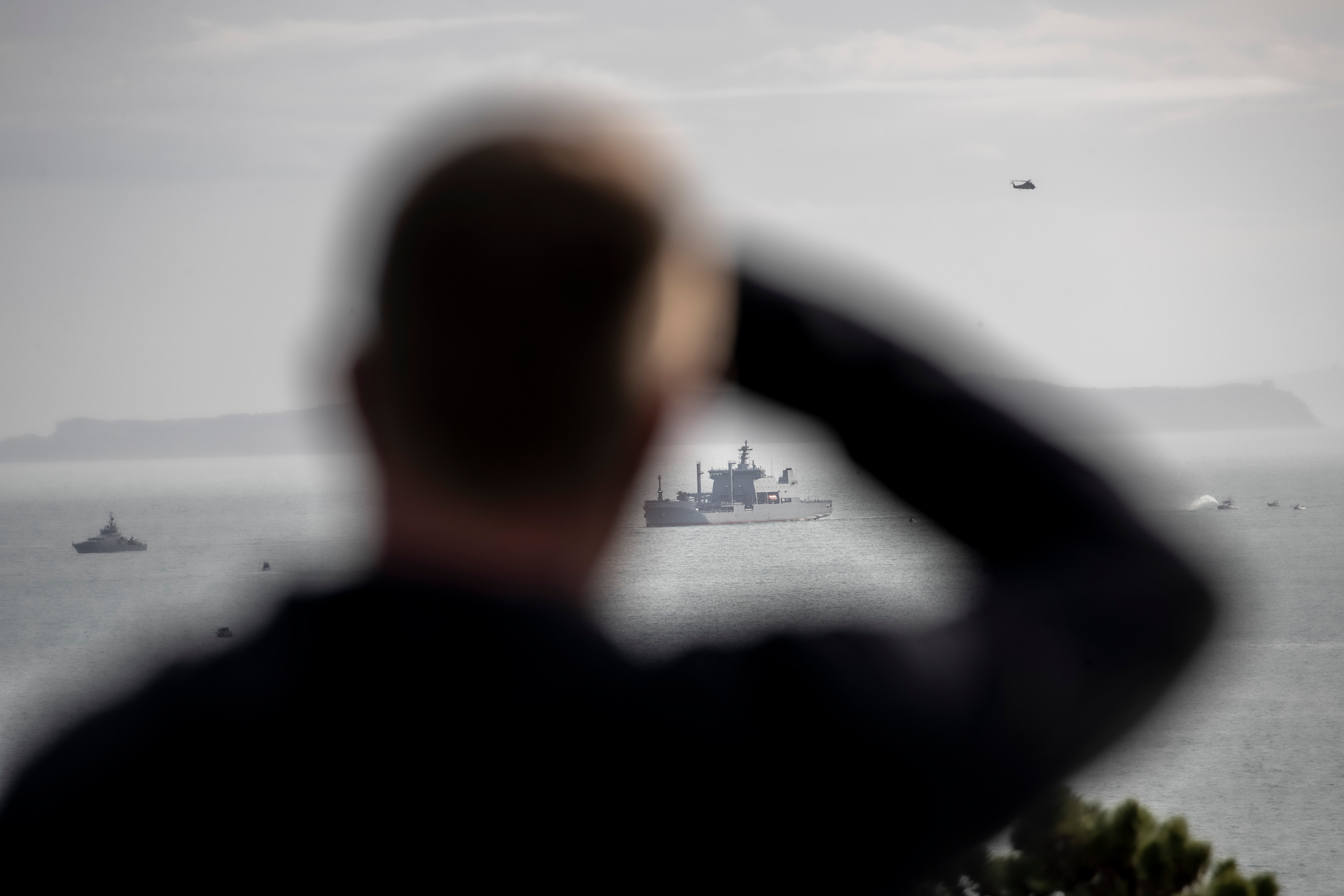 The Royal New Zealand Navy's largest ever ship, HMNZS Aotearoa, arrives at Devonport Naval Base last month. Photo / Michael Craig