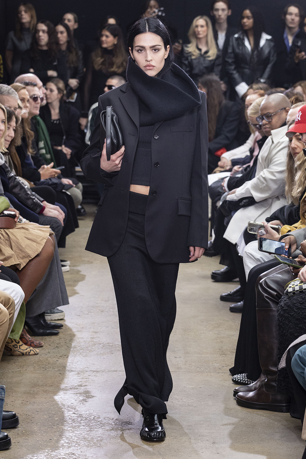 Proenza Schouler’s collection at New York Fashion Week had coats with detachable scarves. Photo / Getty Images