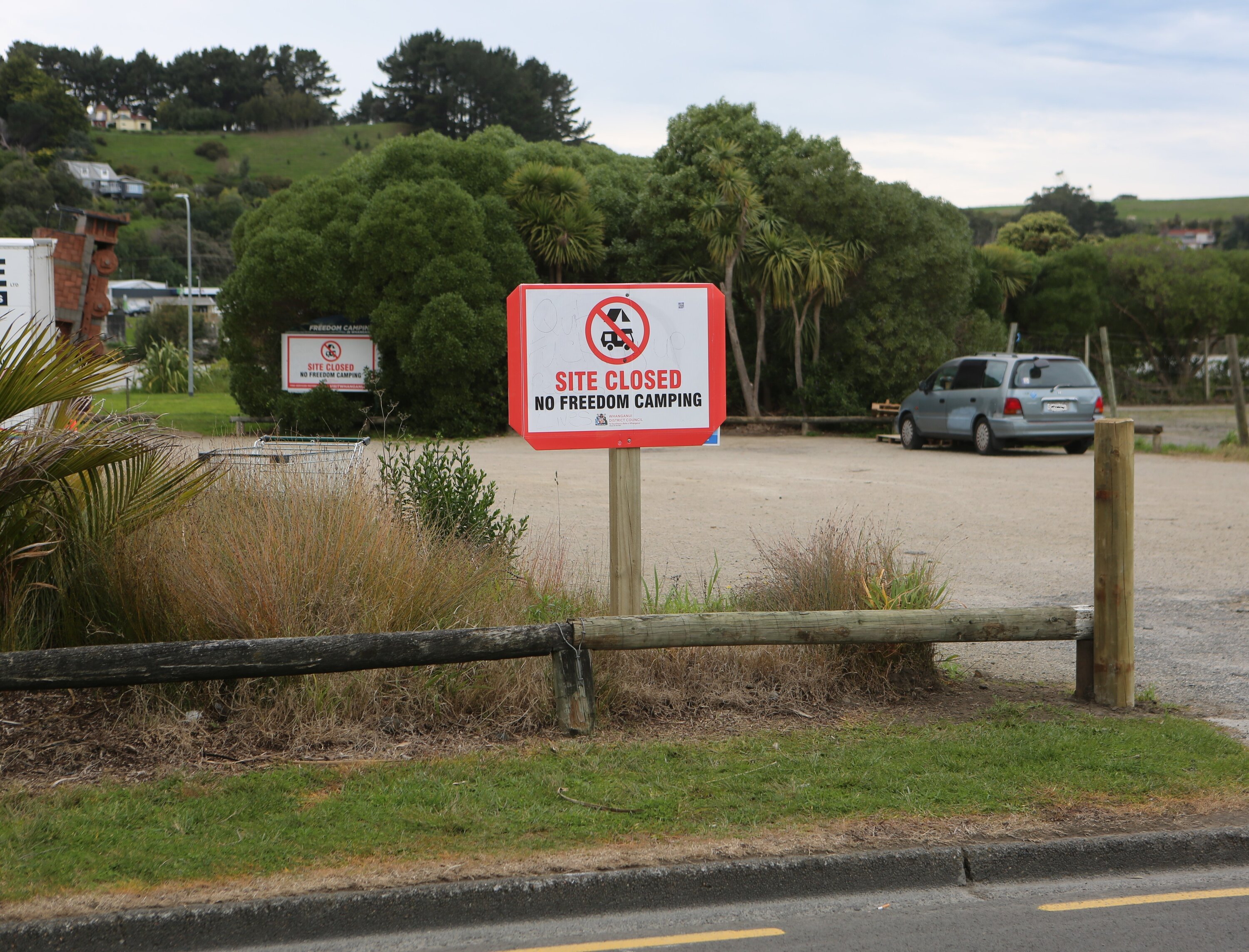 Whanganui District Council shut down its freedom camping site on Taupō Quay earlier this week. Photo / Mike Tweed