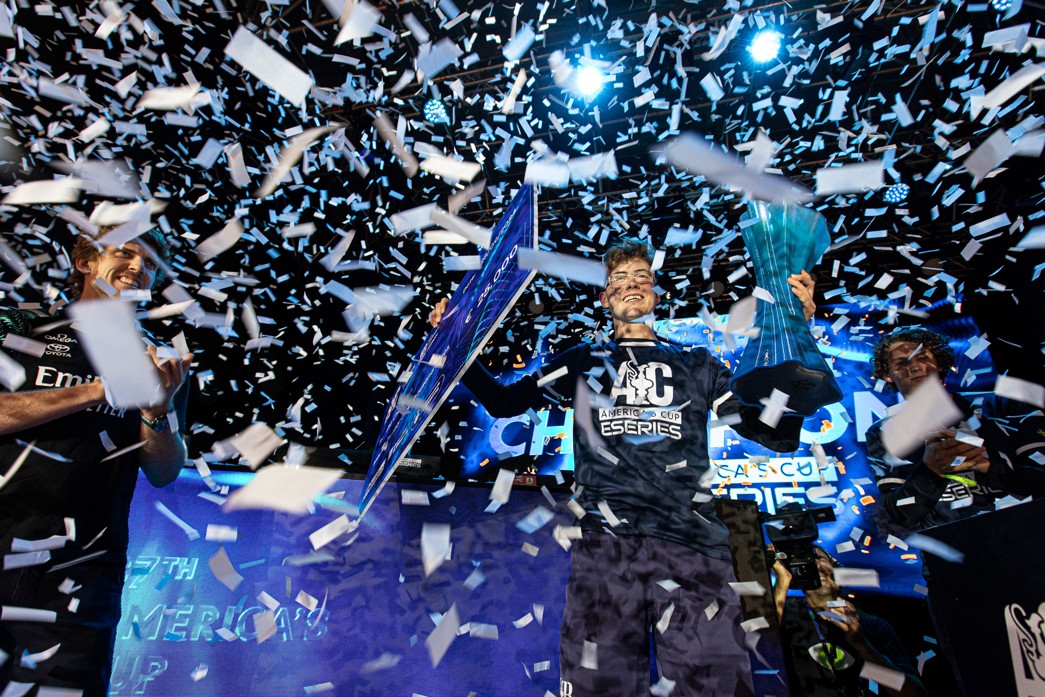 Auckland teenager Liam Dimock won the America's Cup e-Series grand final. Photo / America's Cup