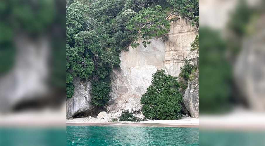 A landslide has come crashing down onto Coromandel's Cathedral Cove. Photo / Chris Southwick