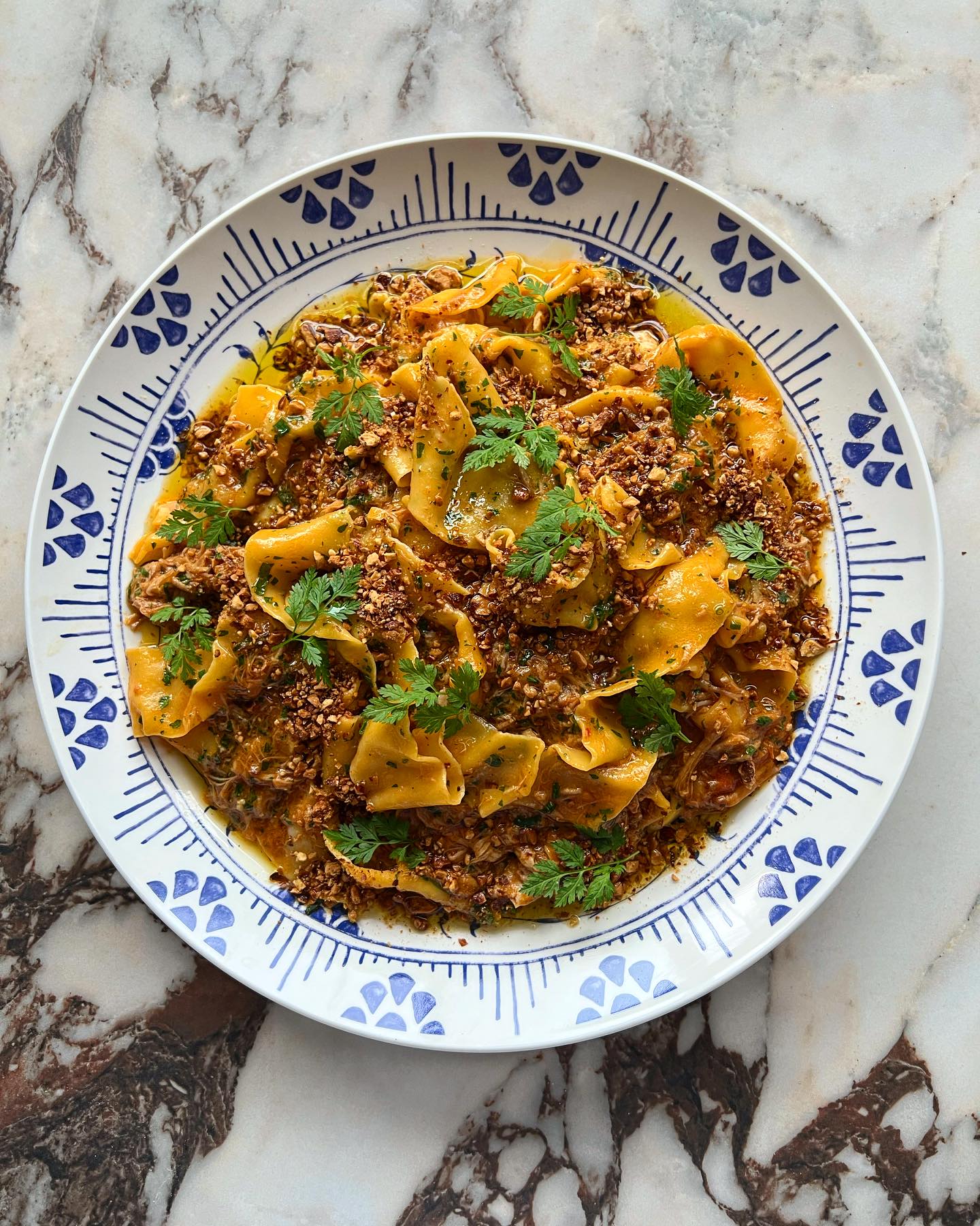 Daphnes’ pappardelle with pork shoulder ragu and almonds. Photo / @Daphnes_taverna