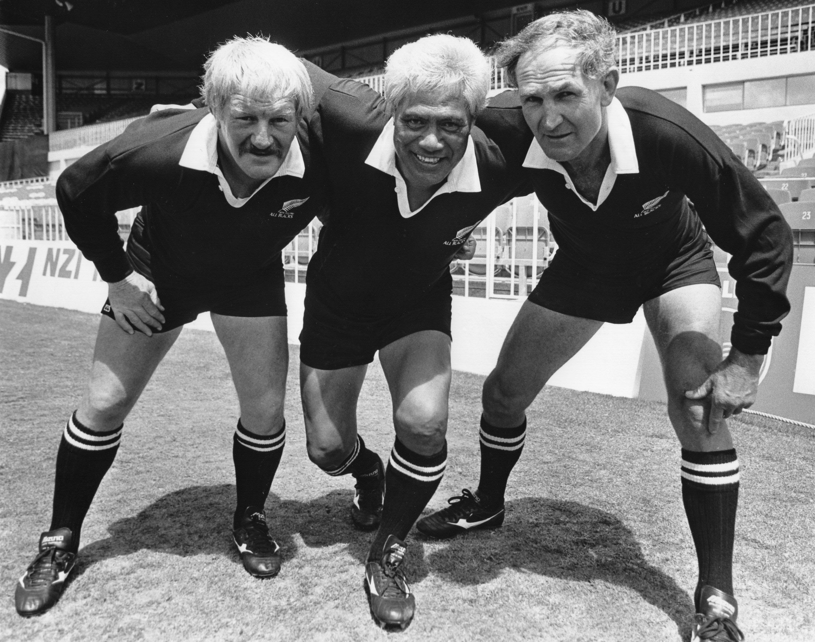 All Black legends Alex 'Grizz' Wylie, Waka Nathan and Ian Kirkpatrick. Photo / Supplied
