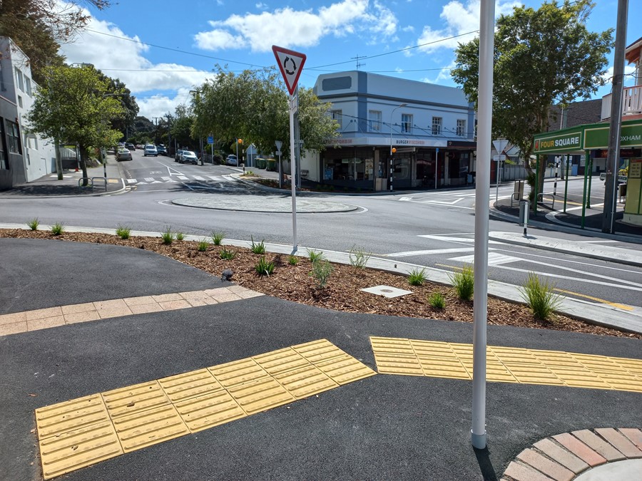 The Hataitai village project costing $570,000 includes drainage, upgrading a second existing crossing, landscaping, plantings, artwork, lighting and resurfacing the intersection. Photo / Wellington City Council