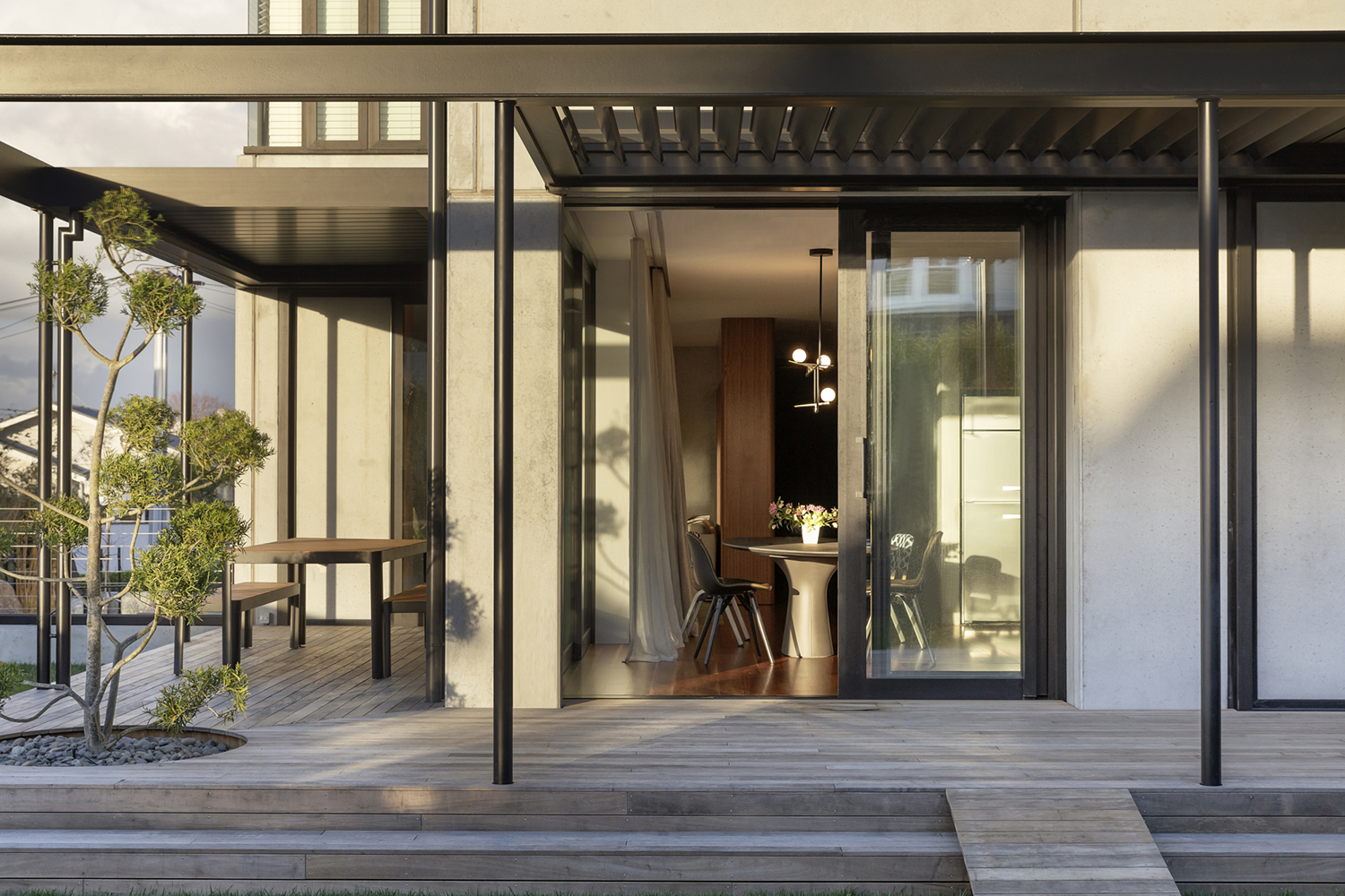 The exterior of the L House. Photo / Sam Hartnett
