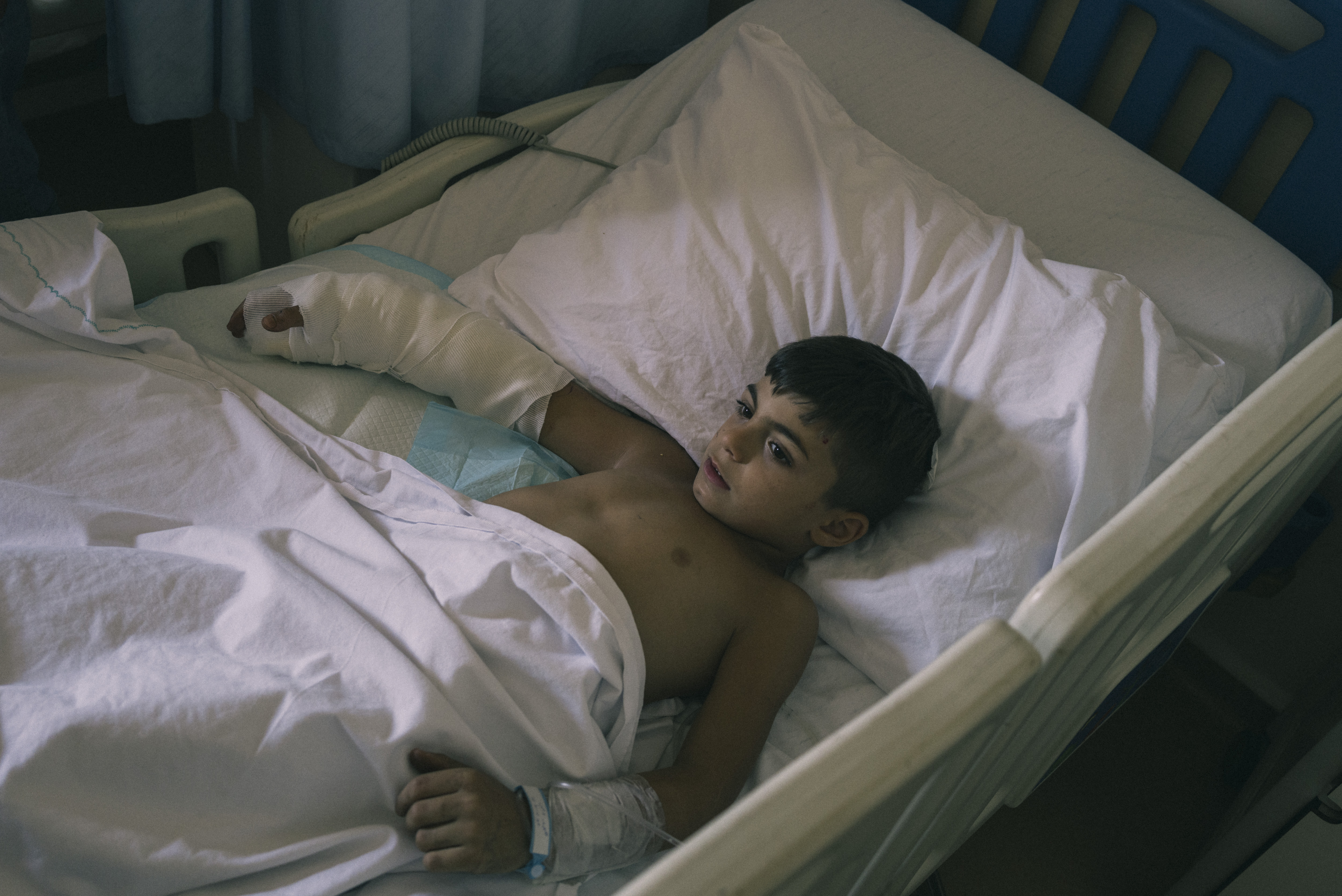 Mohamad Moussawi, 8, was injured in a strike near his home of Nabi Chit. He recovered from the strike, which also injured his two younger siblings, at a hospital in Rayak. Photo / Lorenzo Tugnoli for The Washington Post