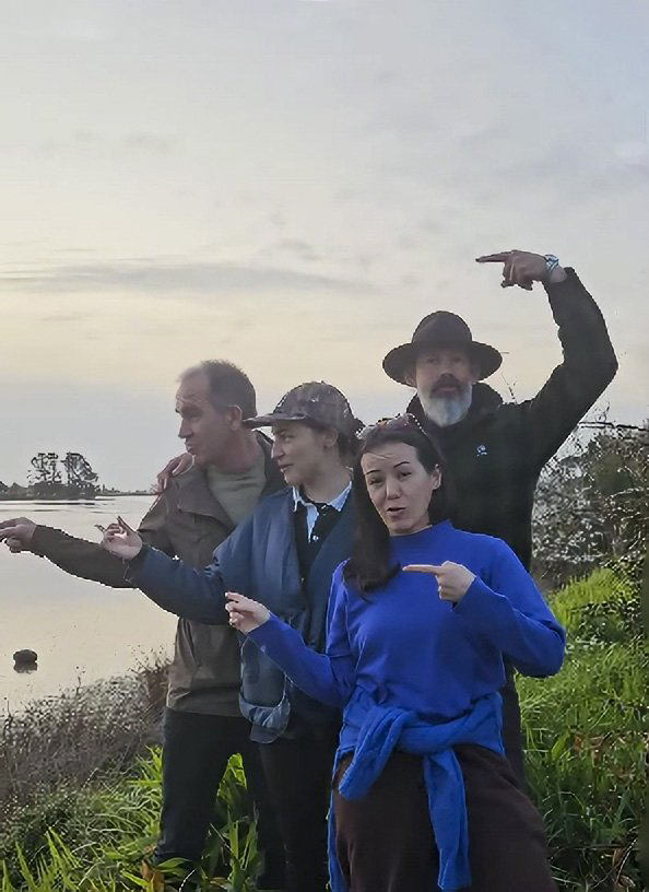 Green MPs (from left) Scott Willis, Chlöe Swarbrick, Lan Pham and Steve Abel on the West Coast.