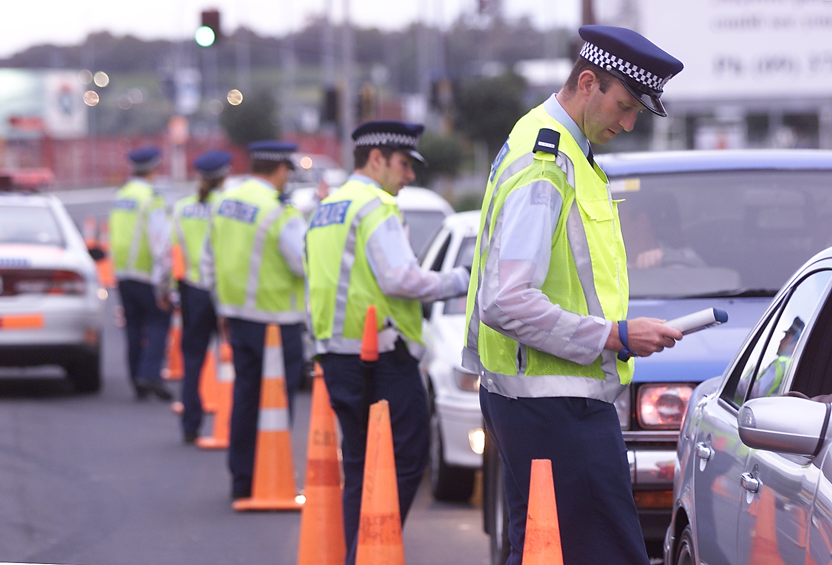 Police out in force conducting breath testing. Photo / NZME