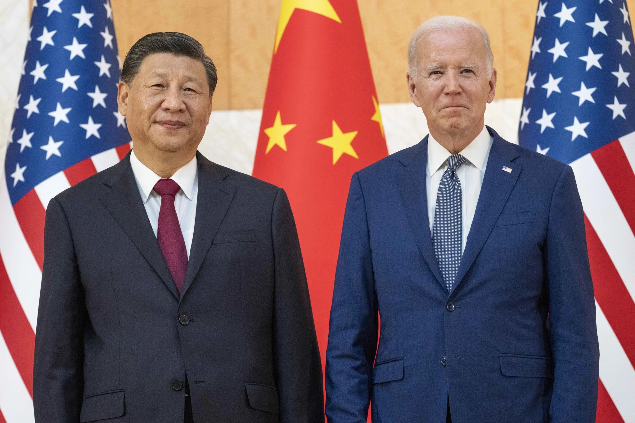 US President Joe Biden and Chinese President Xi Jinping before a meeting on the sidelines of the G20 summit in Bali, Indonesia, in November 2022. Photo / AP