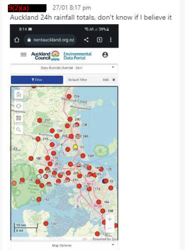Microsoft Teams chats between MetService employees show how they were surprised by the unprecedented amount of rainfall in Auckland in January 27.